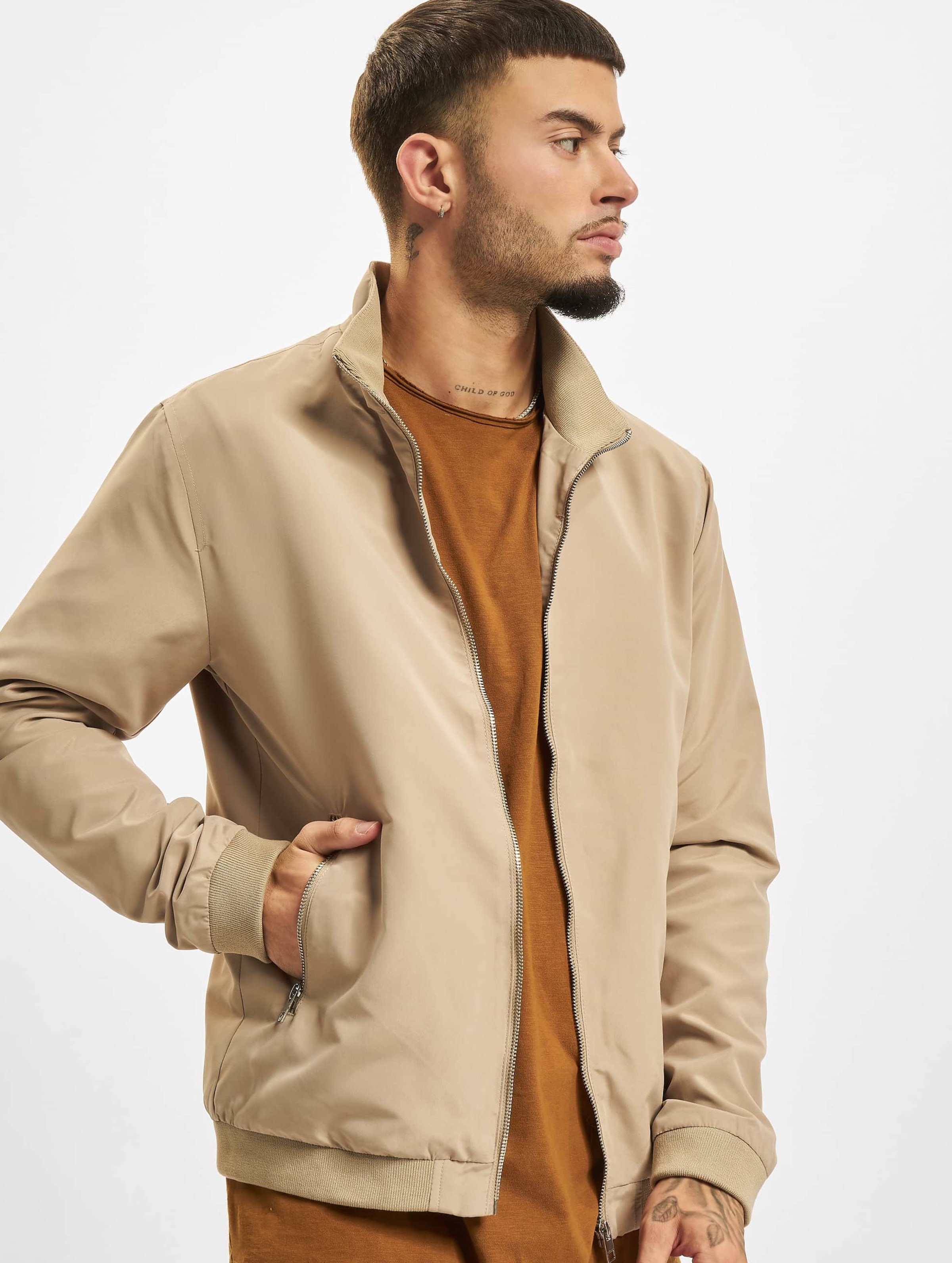 Beige harrington hot sale jacket mens