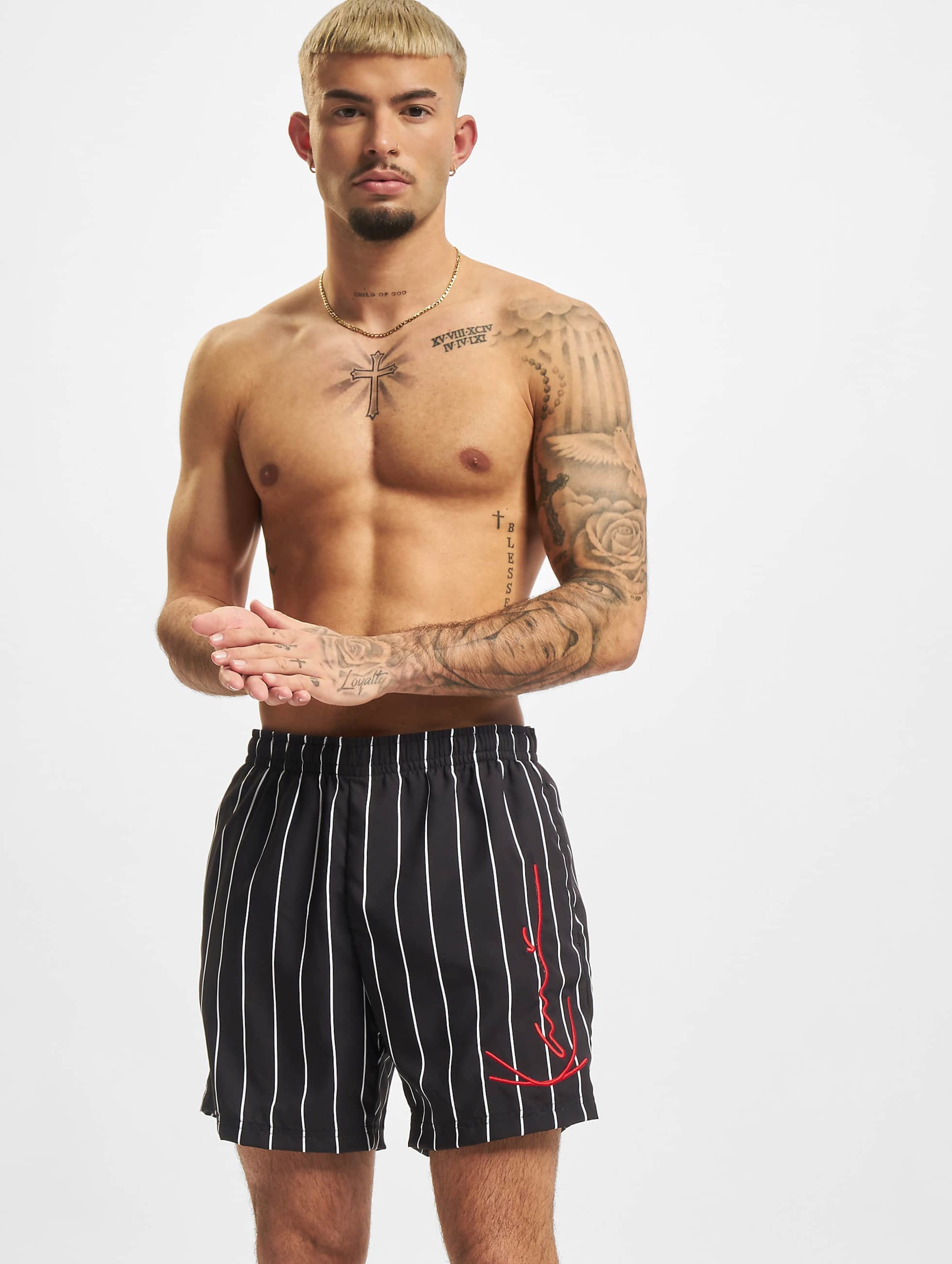 Mens pinstripe hot sale swim shorts