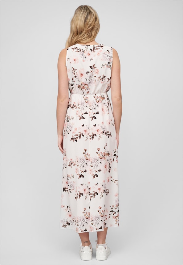 Maxi Kleid in Wickeloptik mit Blumen All Over Print-1