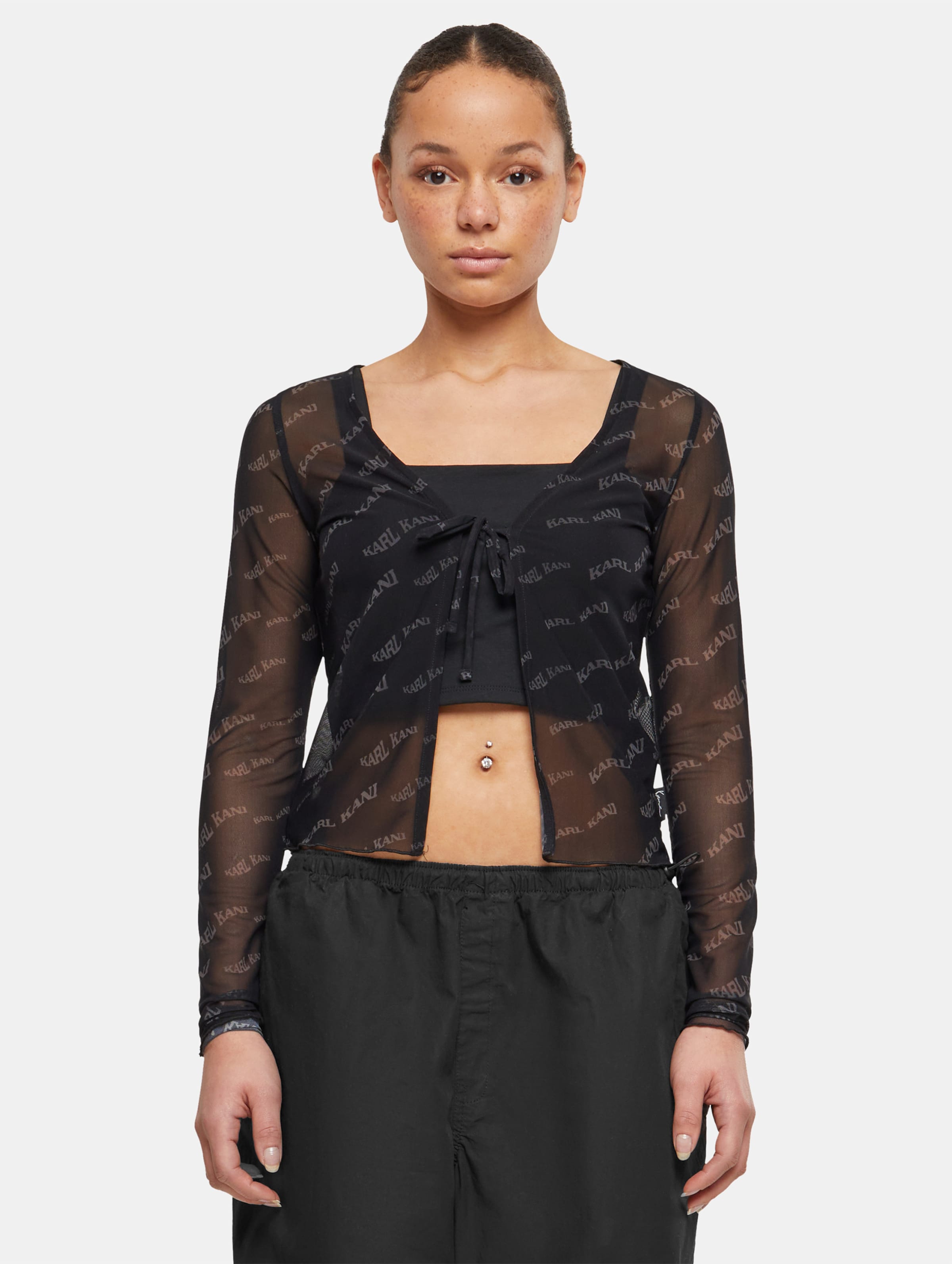 Karl Kani Chest Signature Front Tie Longsleeve black XXS