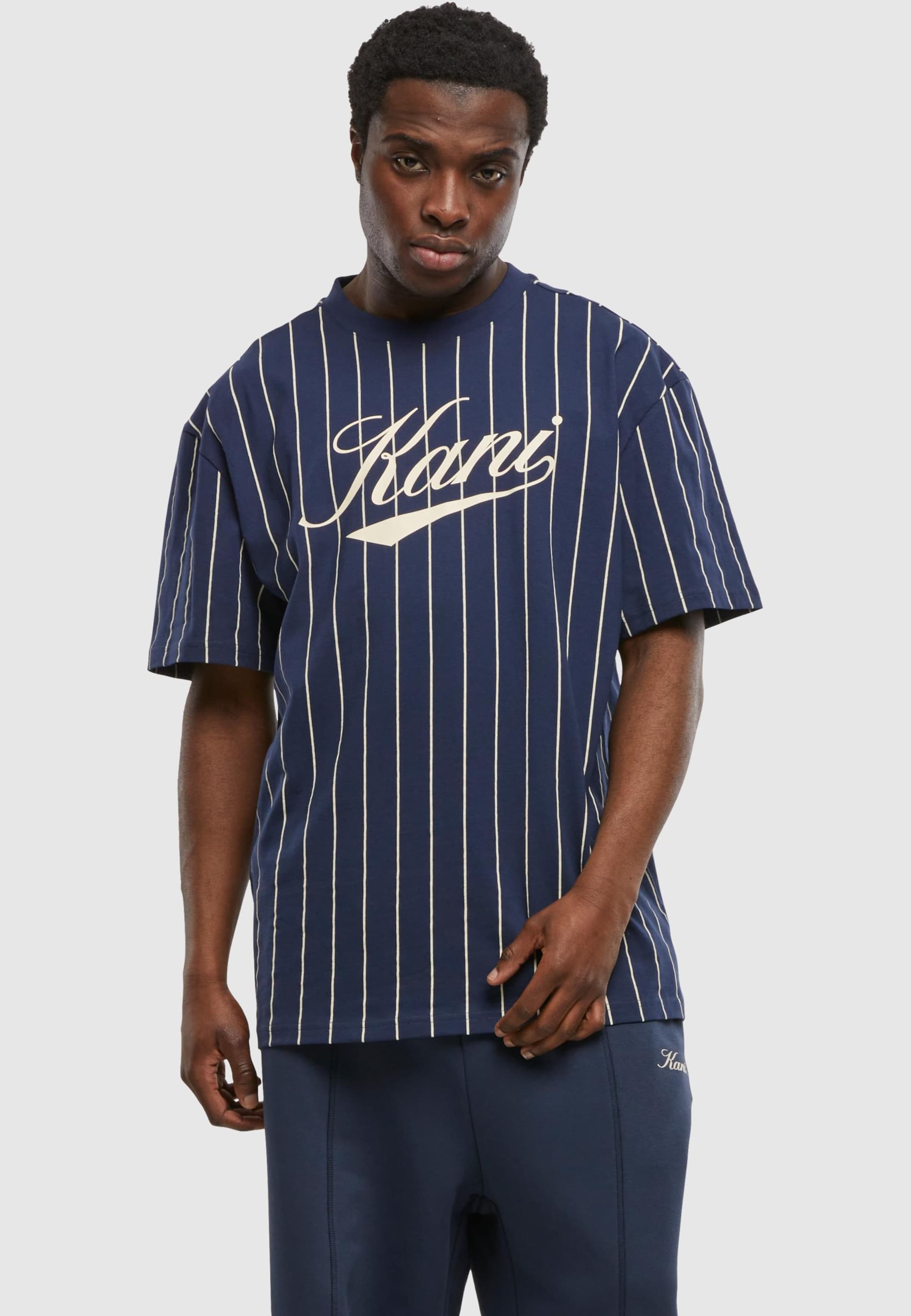 Karl Kani Cursive Varsity Pinstripe T-Shirt