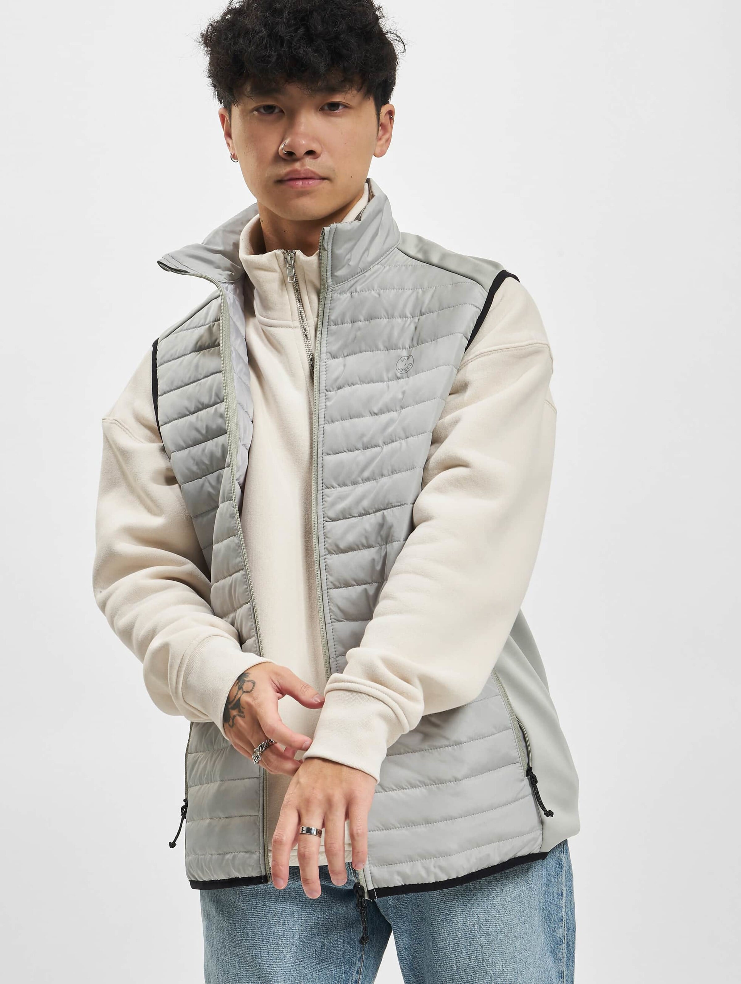 Jack & Jones Multi Bodywarmer Collar Vest Wrought