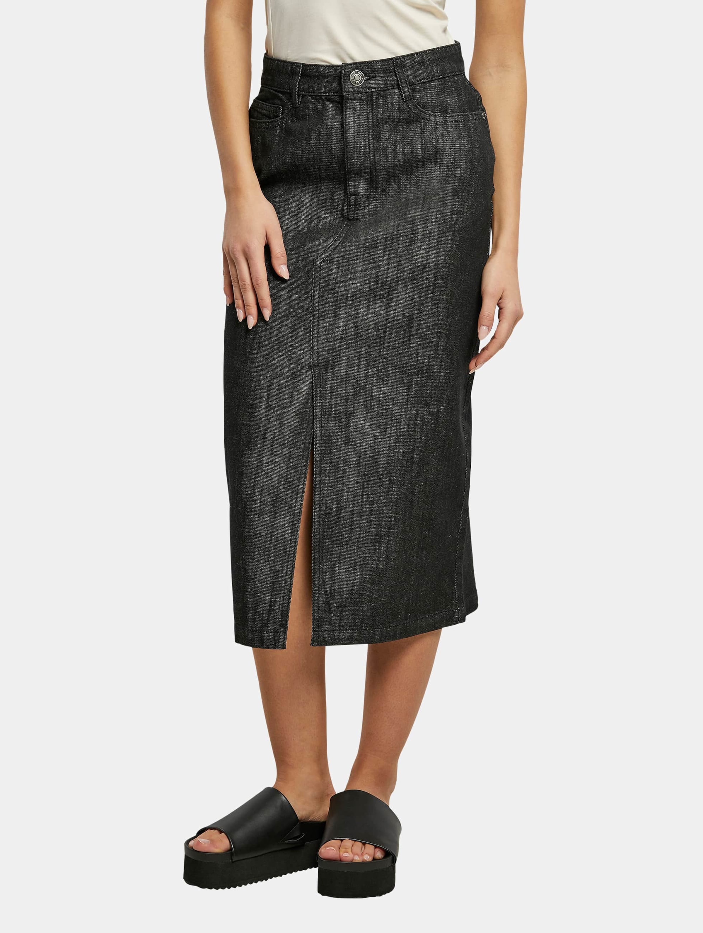 Urban Classics Ladies Midi Denim Skirt