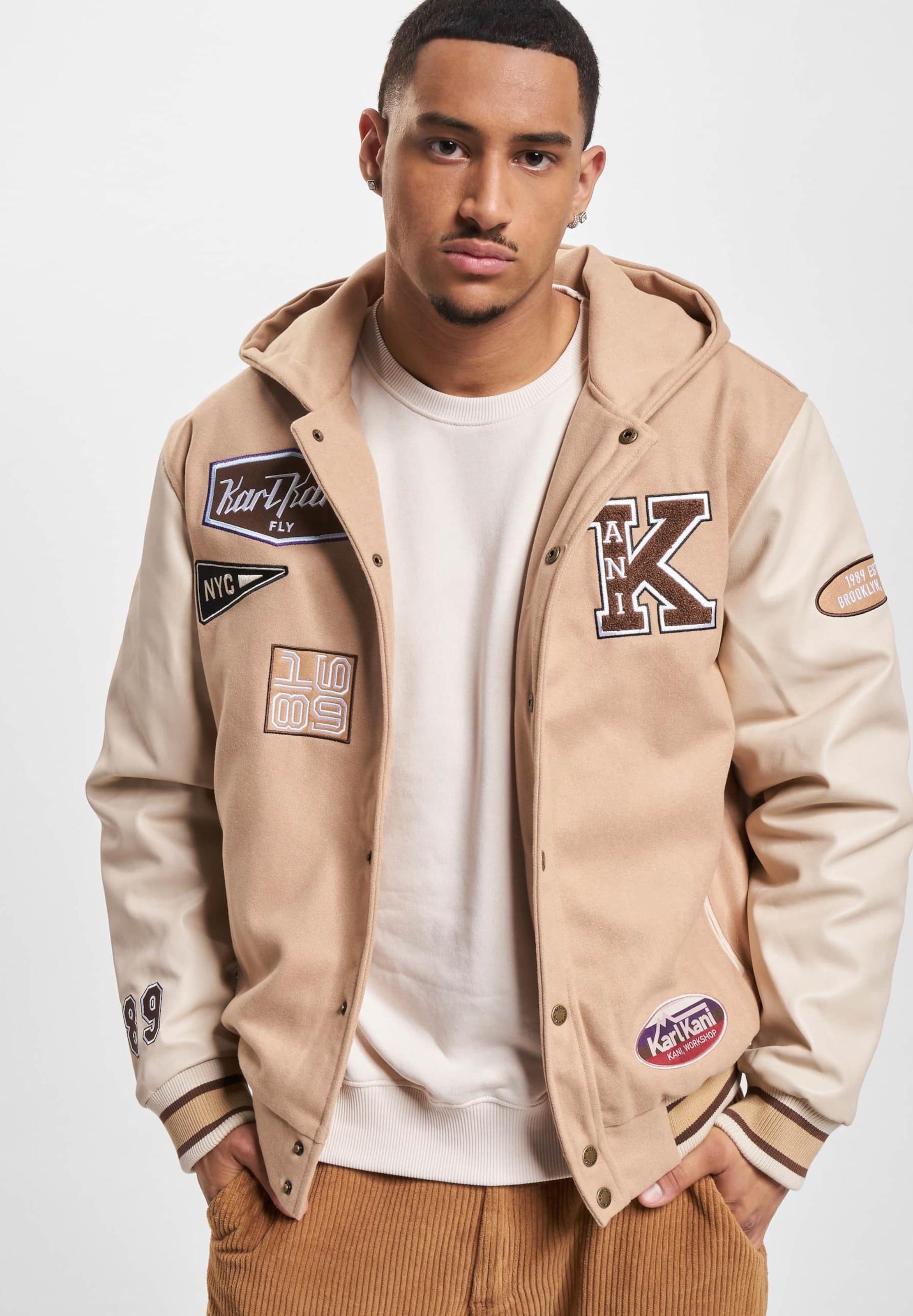 Karl Kani KK Retro Patch Hooded Block College Jacket