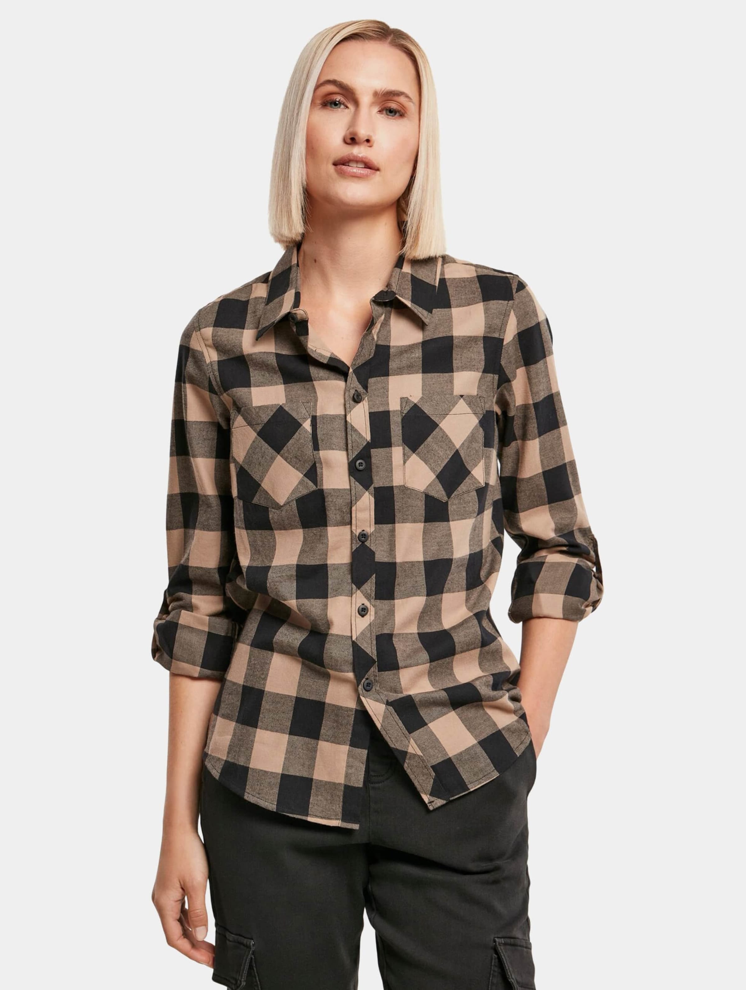 Urban Classics Ladies Turnup Checked Flanell Shirt