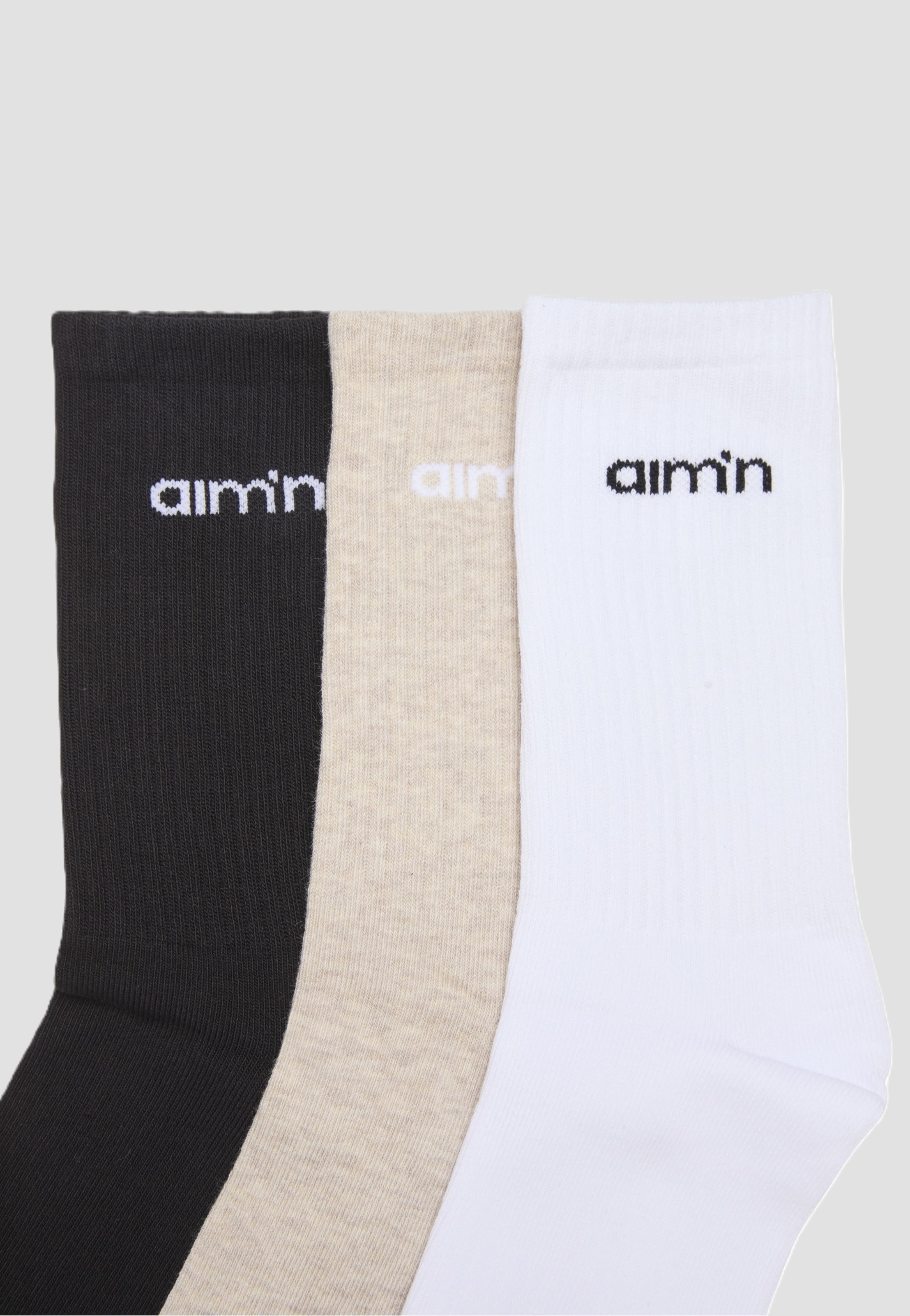 Aimn Logo Socks 3-Pack