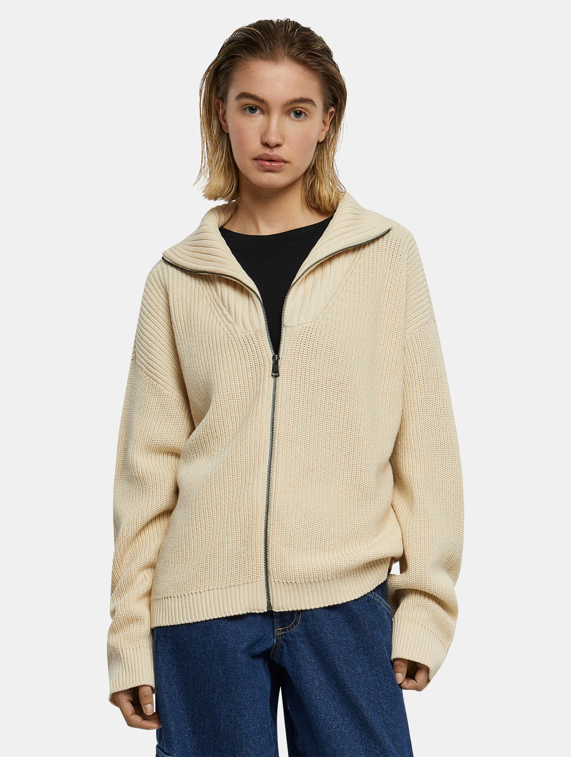 Urban Classics Ladies Knitted Zip Cardigan