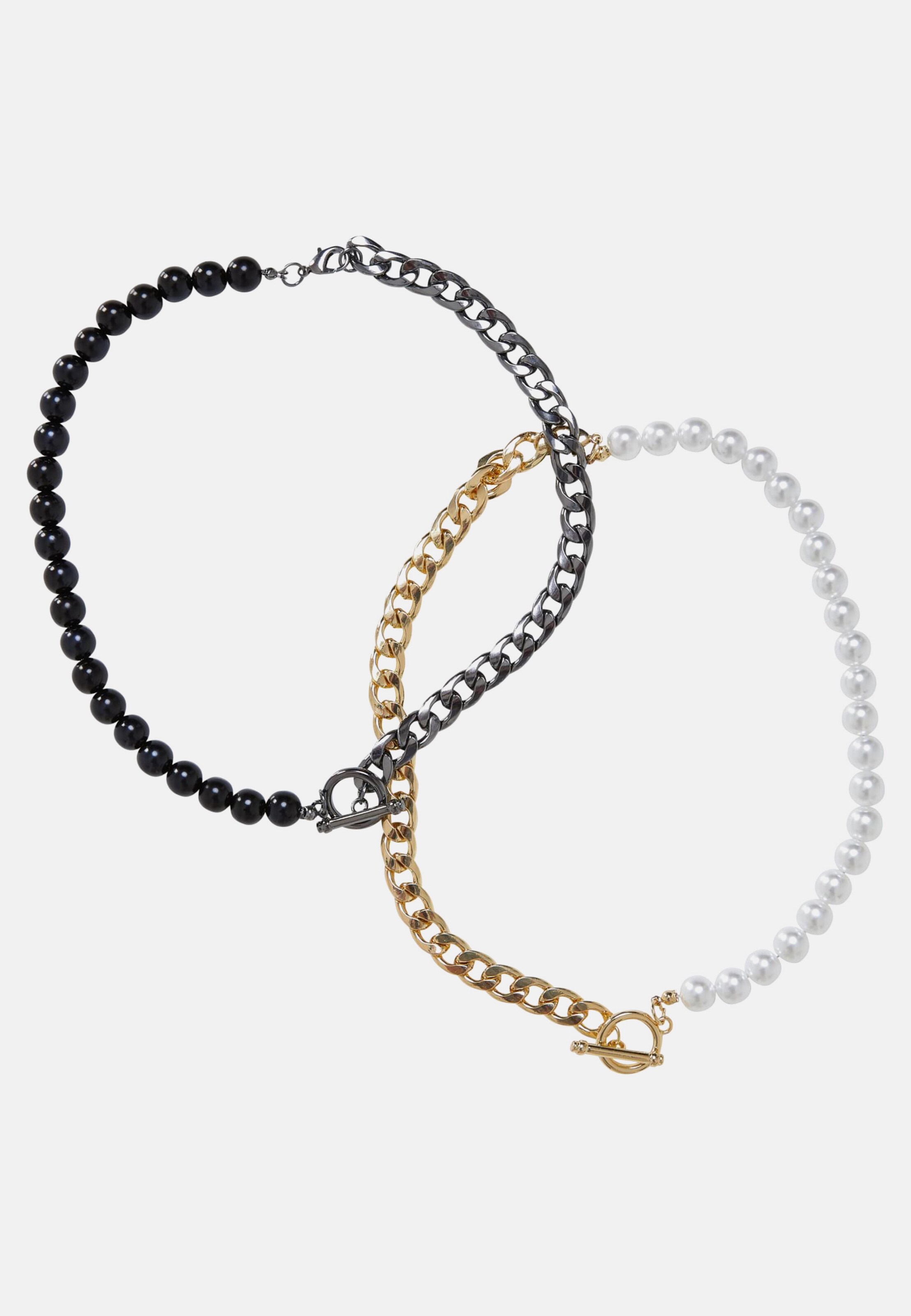 Urban Classics Half Pearl Exchangable Necklace 2-Pack