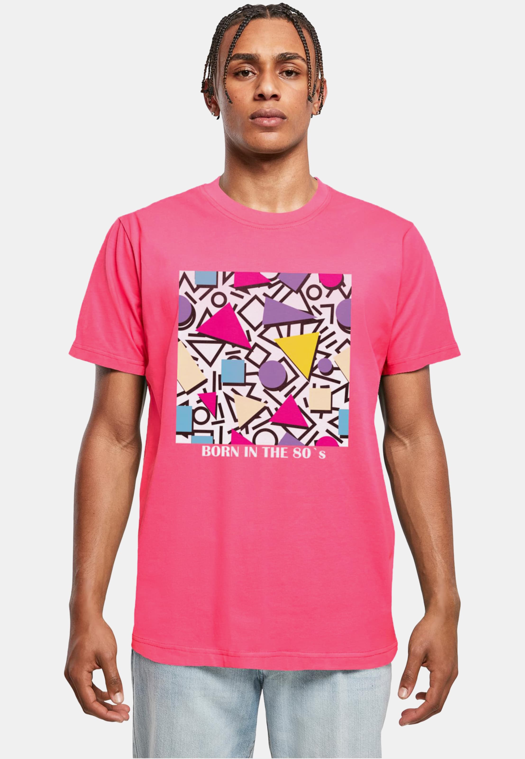 Mister Tee Geometric Retro T-Shirt Round Neck