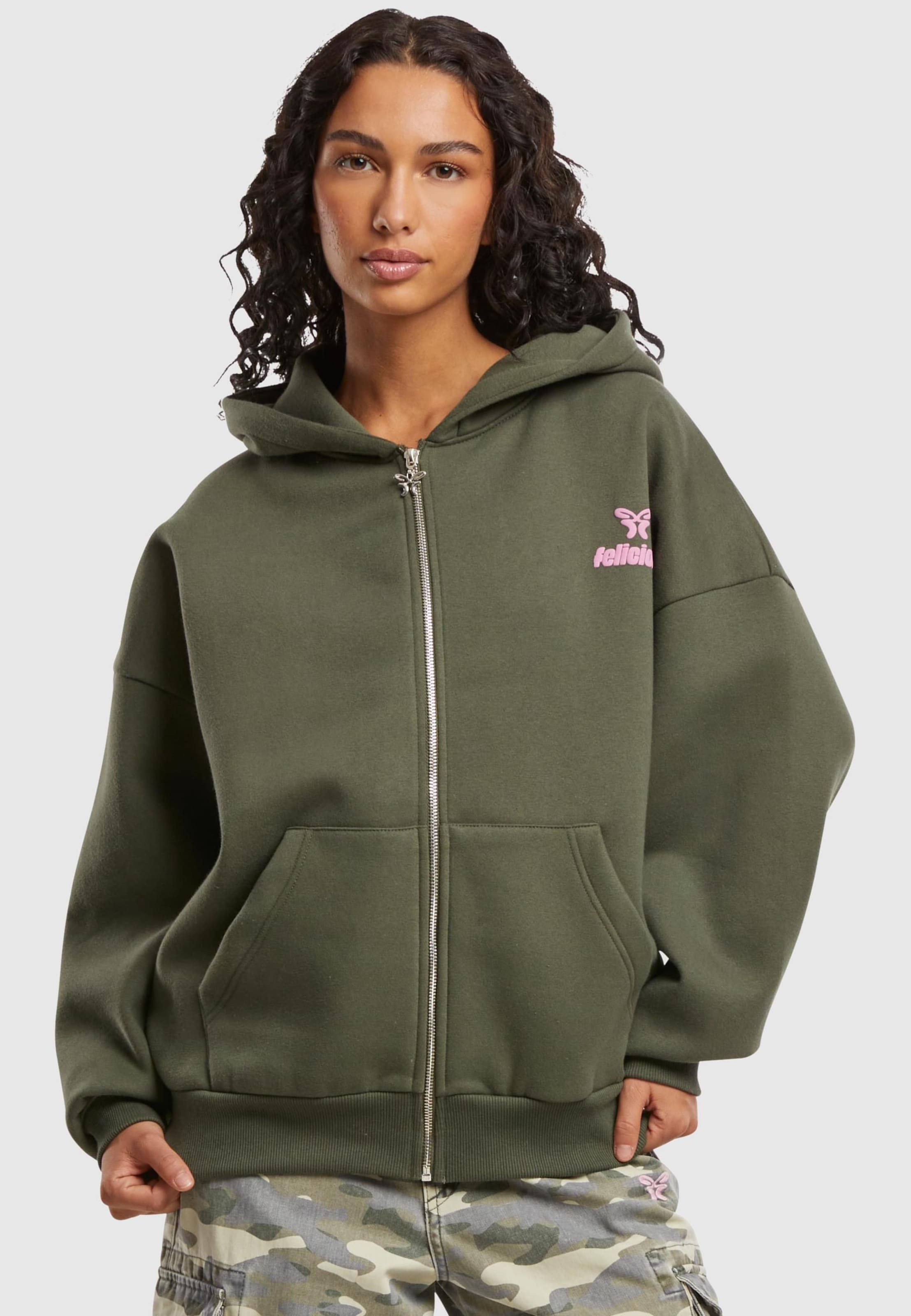 Felicious Basic Chest Logo Zipper