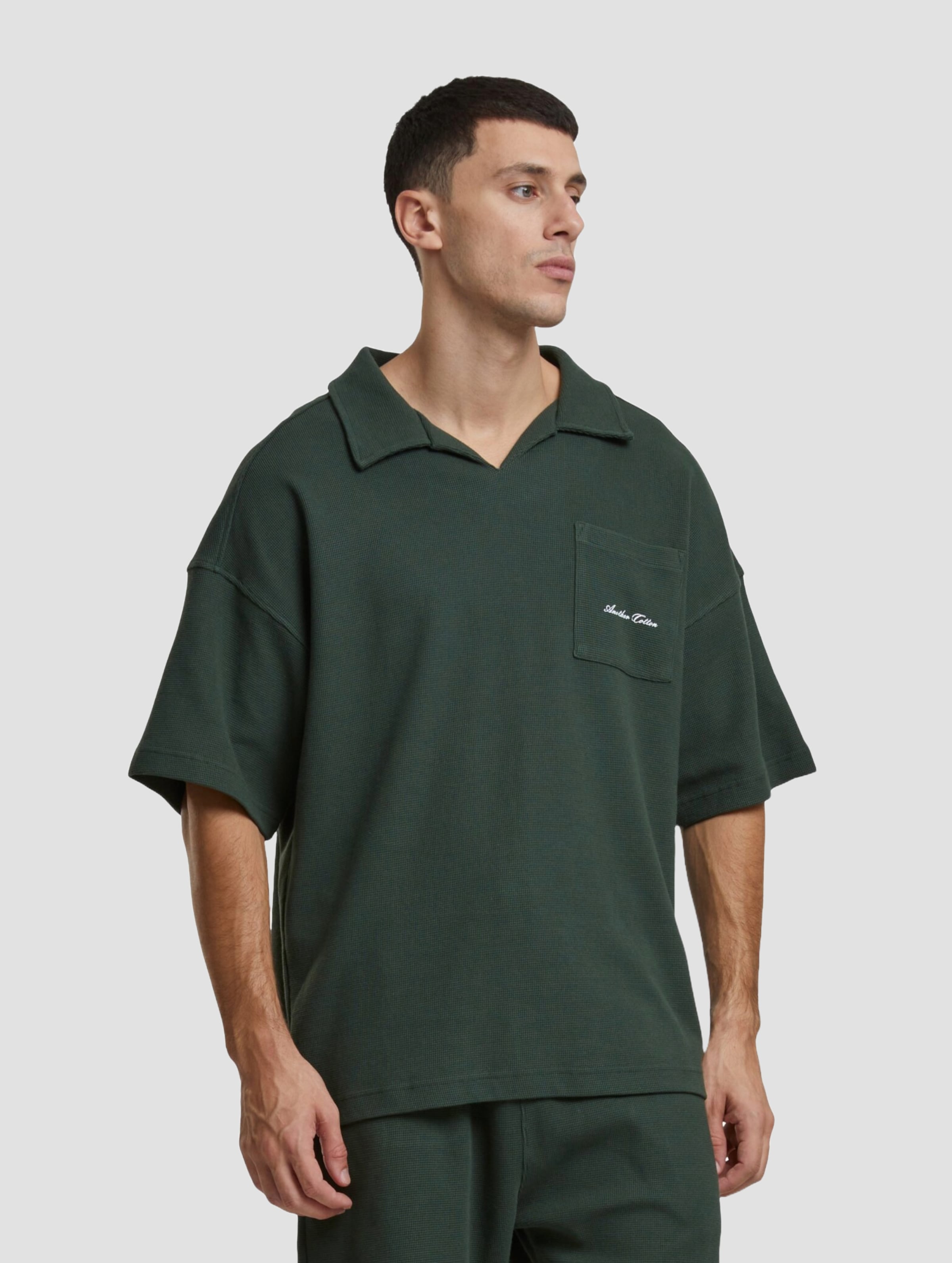 Another Cotton Lab Waffle Oversized Polo Shirt