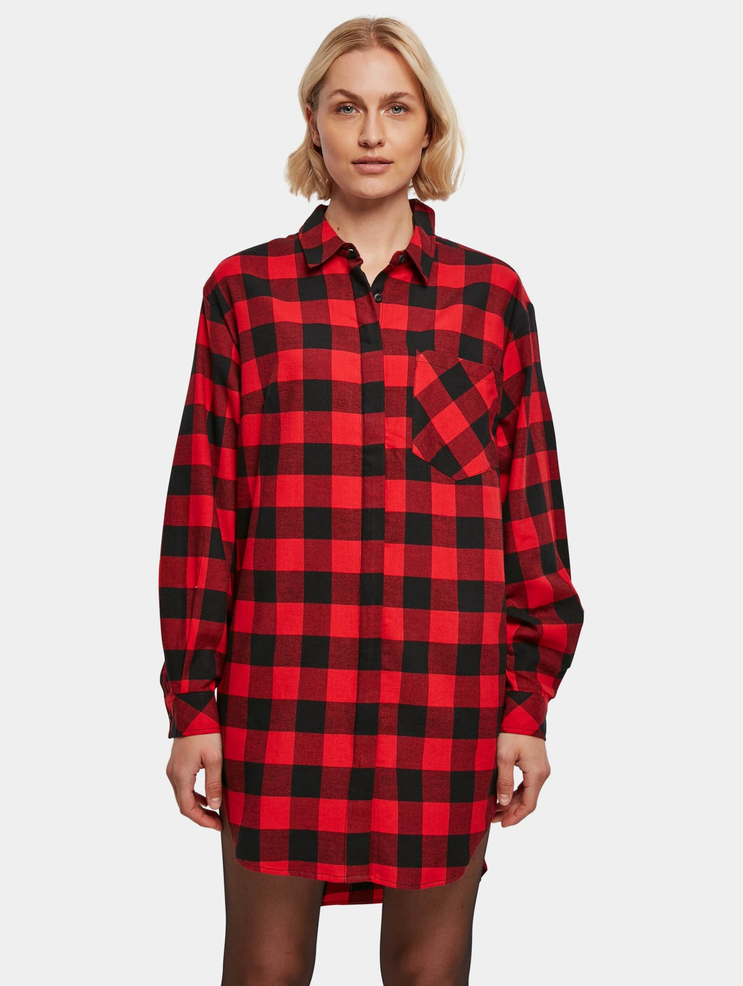 Urban Classics Ladies Oversized Check Flannel Shirt Dress