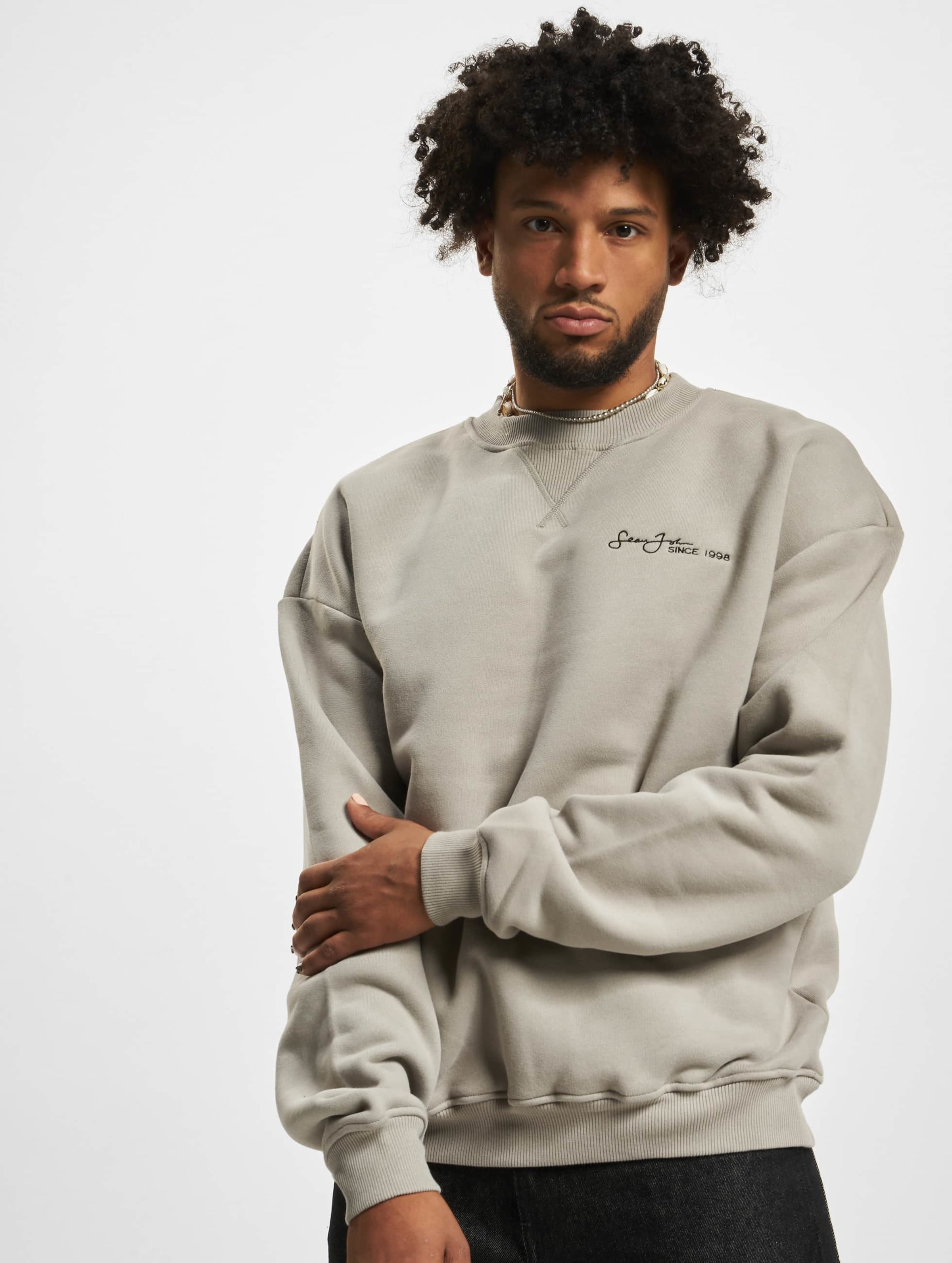 Sean John JM223-004-02 SJ Script Logo Backprint Peached Crew