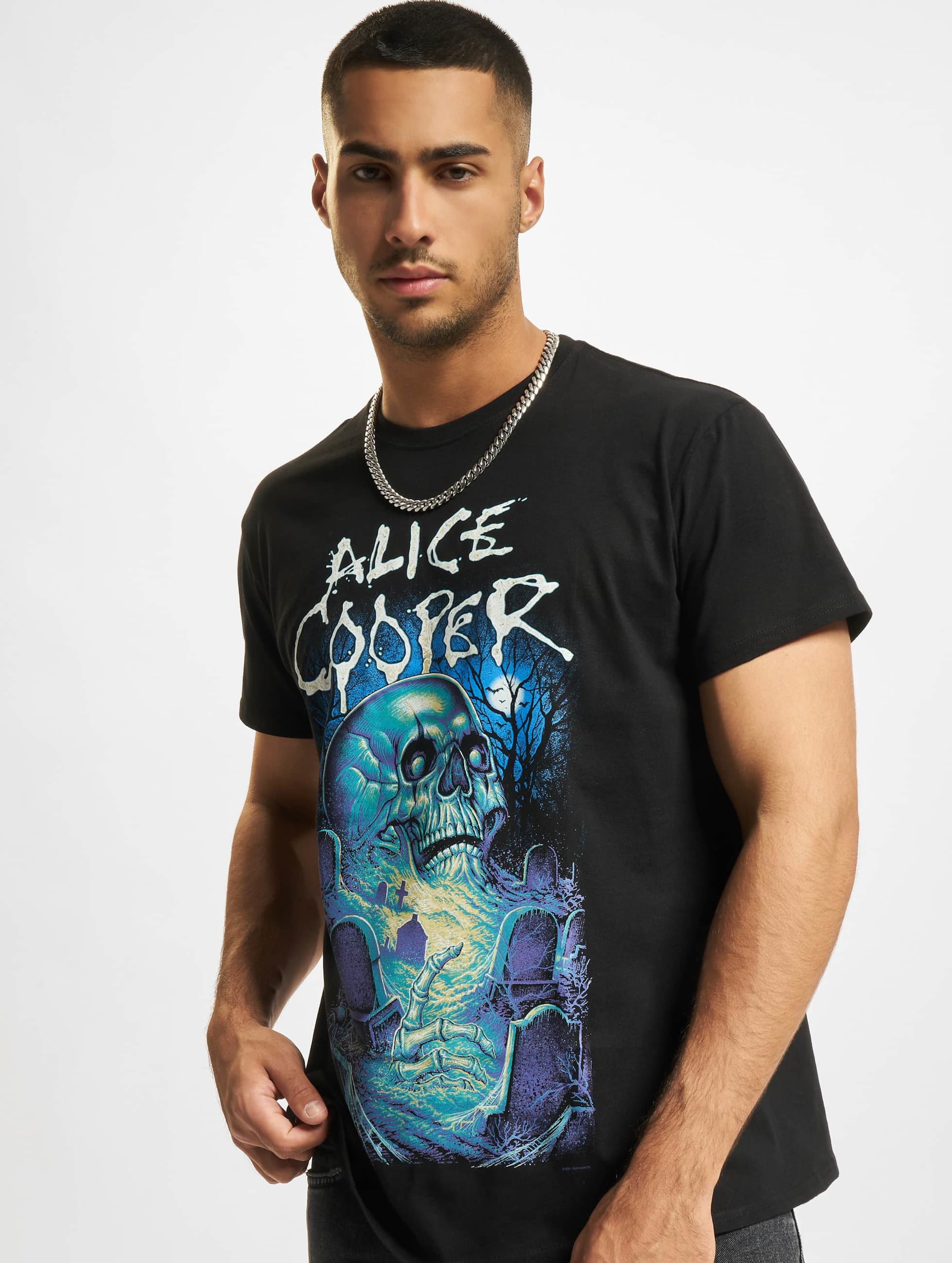Merchcode Alice Cooper Graveyard Blue Tee