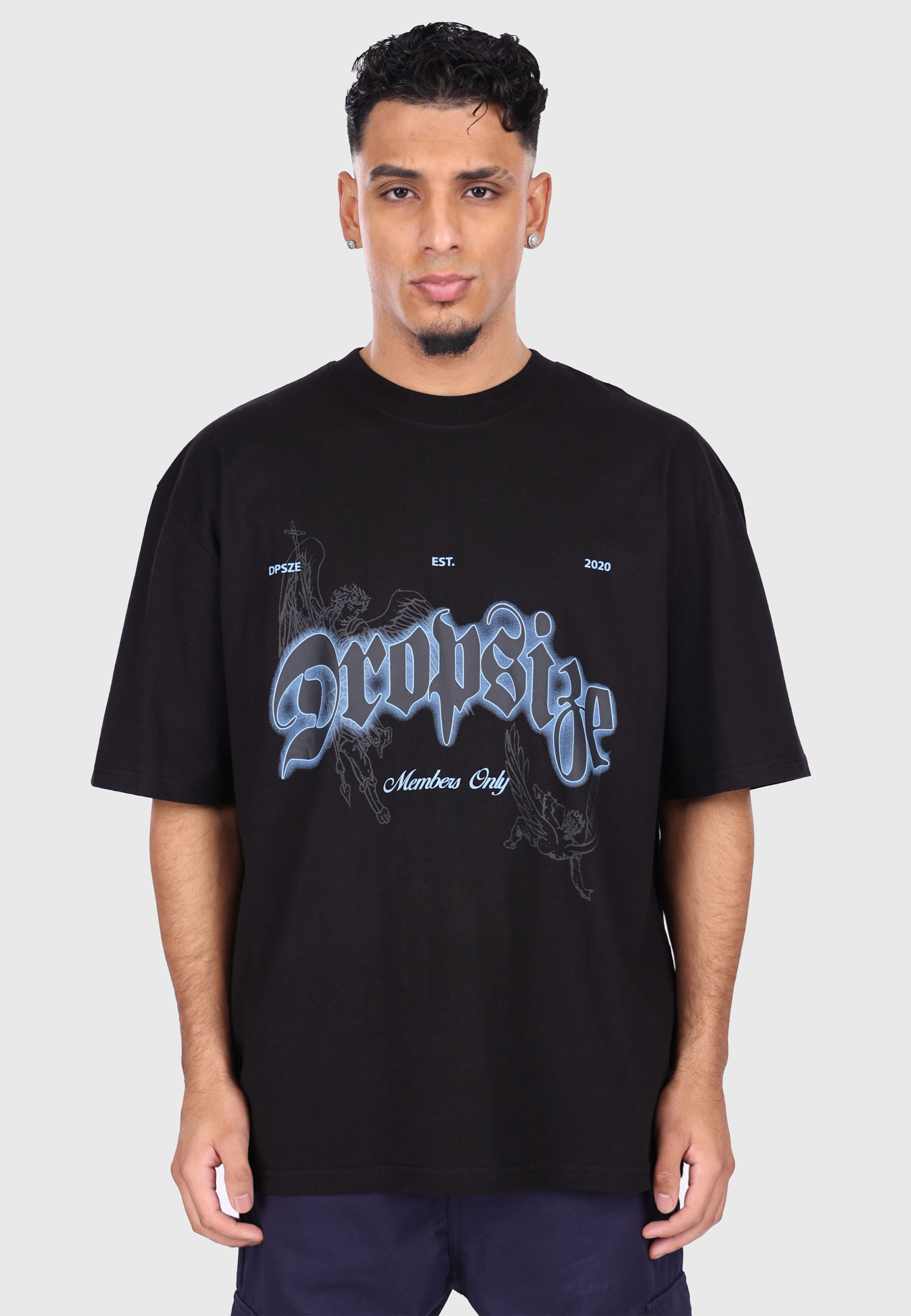 Dropsize HEAVY OVERSIZED BLUE GLOW T-SHIRT