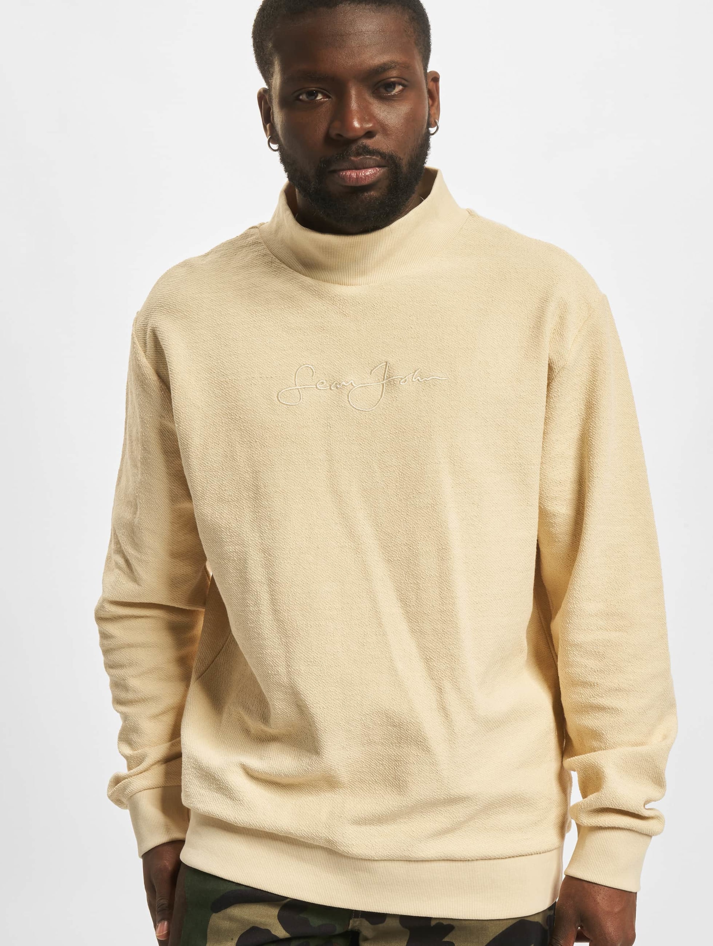 Sean John JM214-020-01 SCRIPT LOGO TERRY TURTLENECK