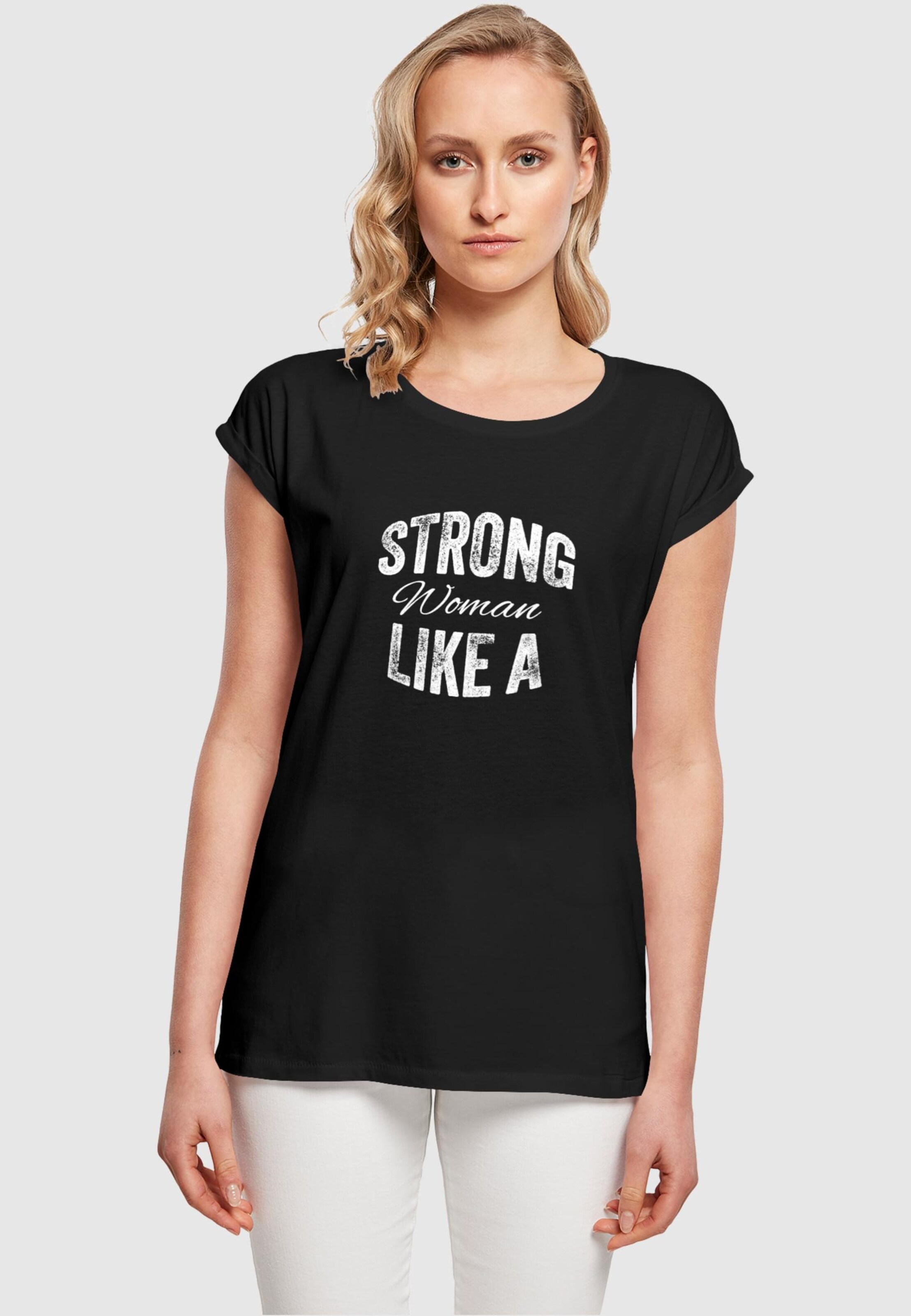 Merchcode Ladies WD - Strong Like A Woman Extended Shoulder Tee