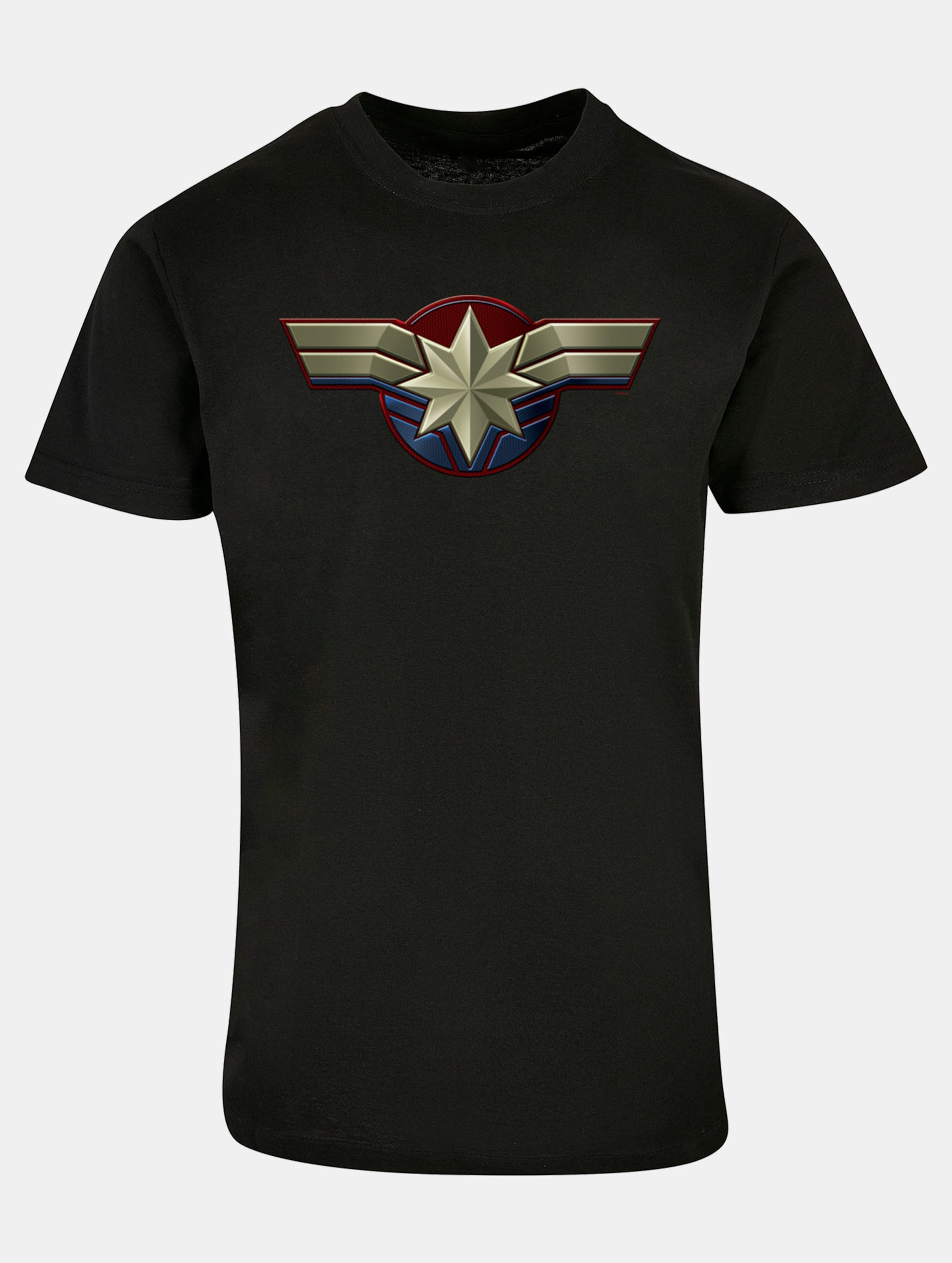 Absolute Cult Captain Marvel - Chest Emblem Basic T-Shirt