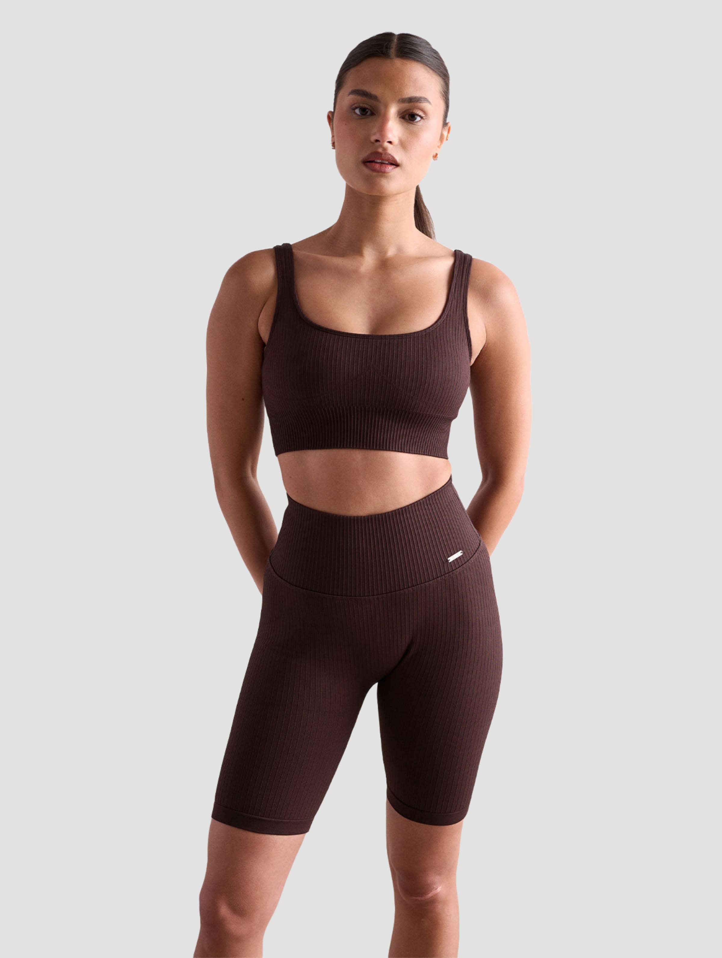 aimn Ribbed Seamless Biker Short