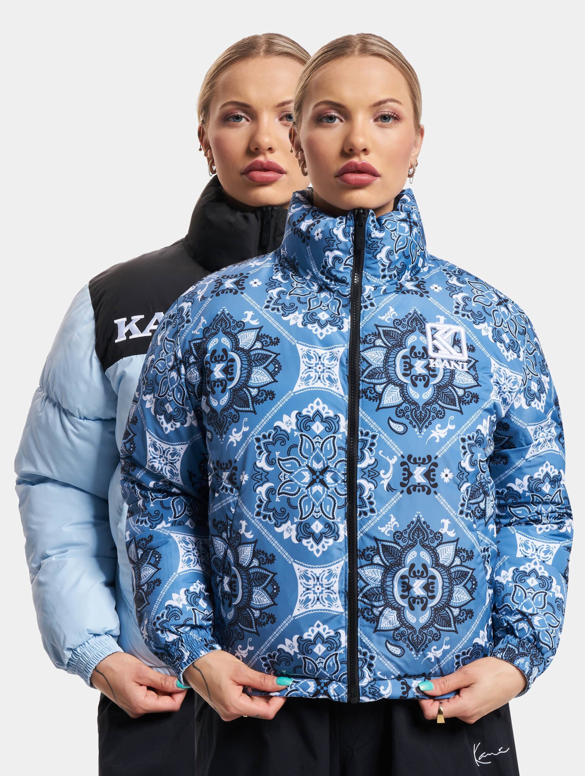 Karl Kani KW233-029-1 KK Retro Paisley Reversible Block Puffer Jacket