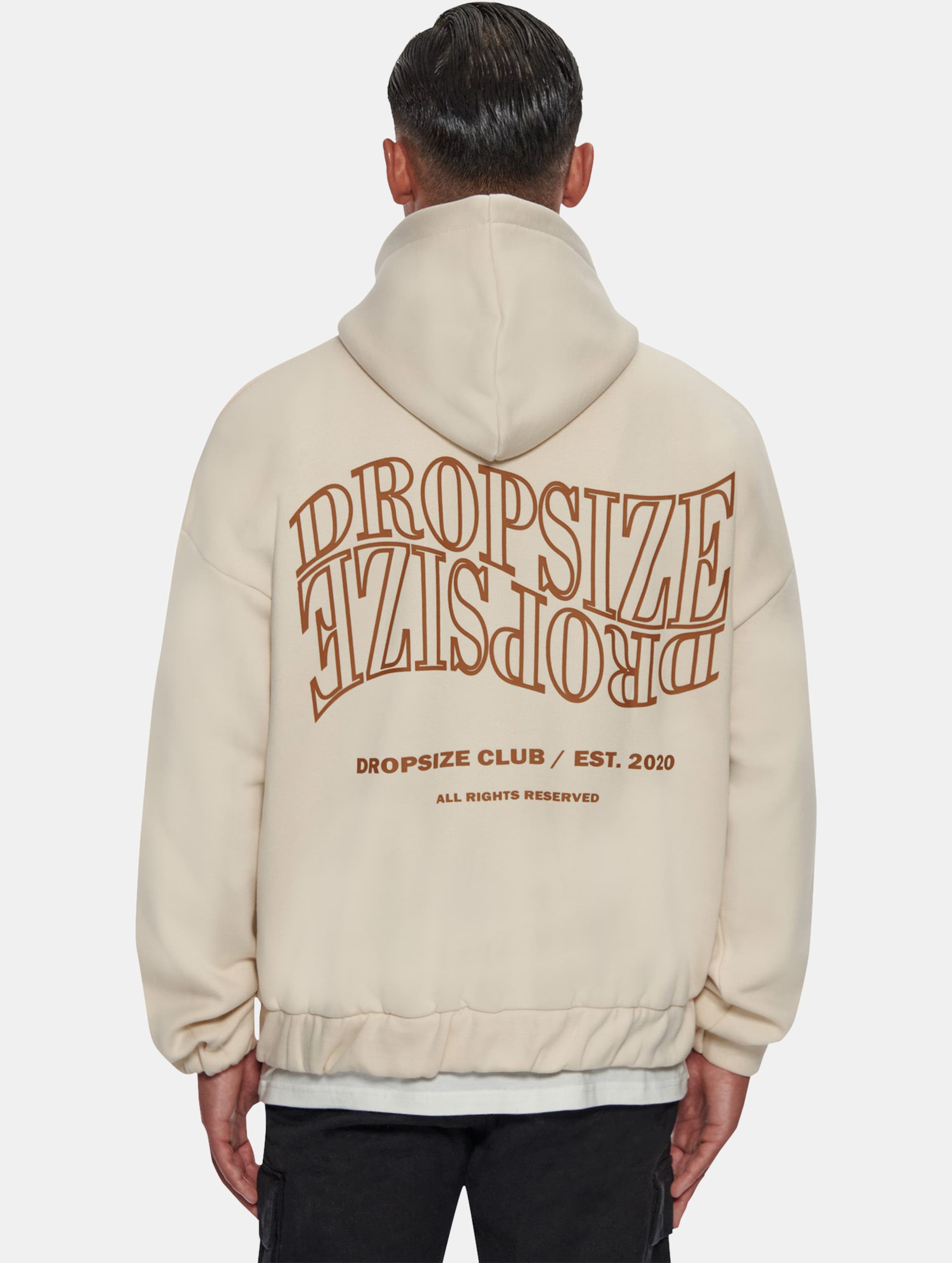 Dropsize Heavy Oversize Mirrored Logo Zip-Hoodie