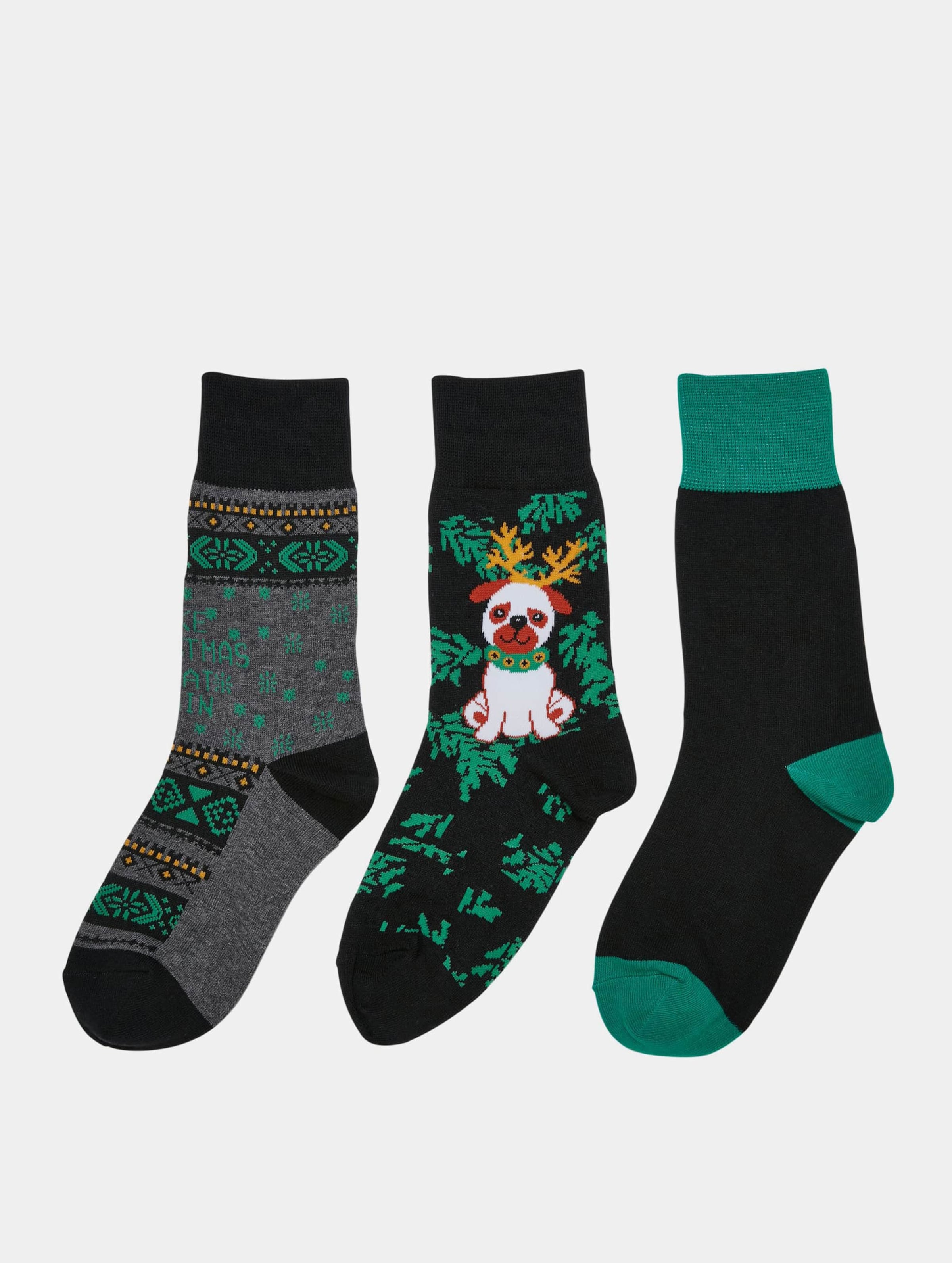 Urban Classics Christmas Dog Socks Kids 3-Pack