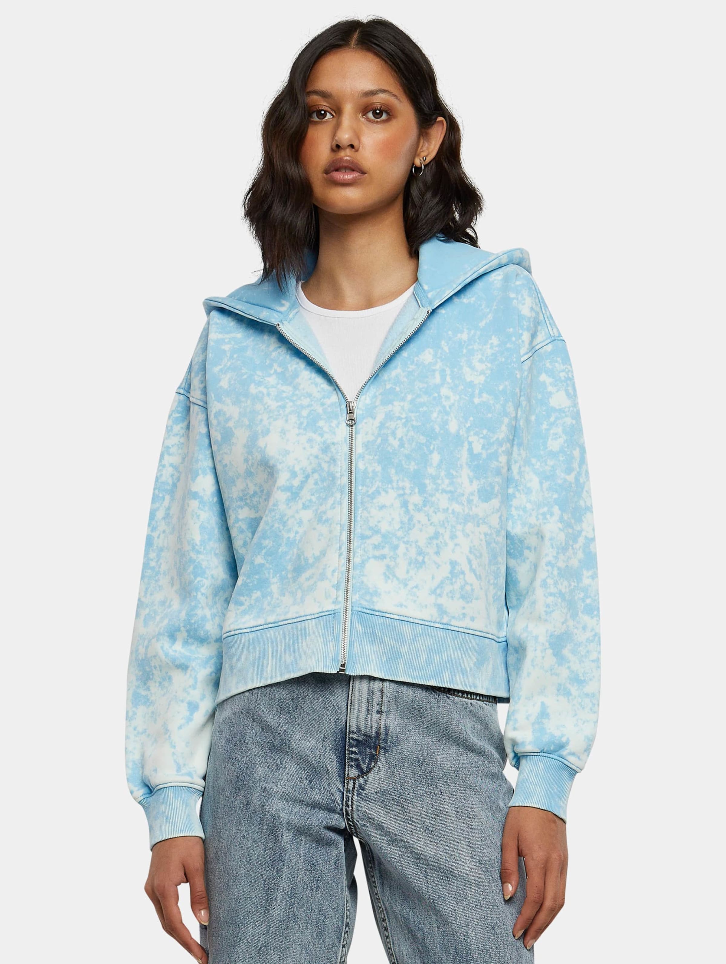 Urban Classics Ladies Short Oversized Towel Washed Zip Hoody