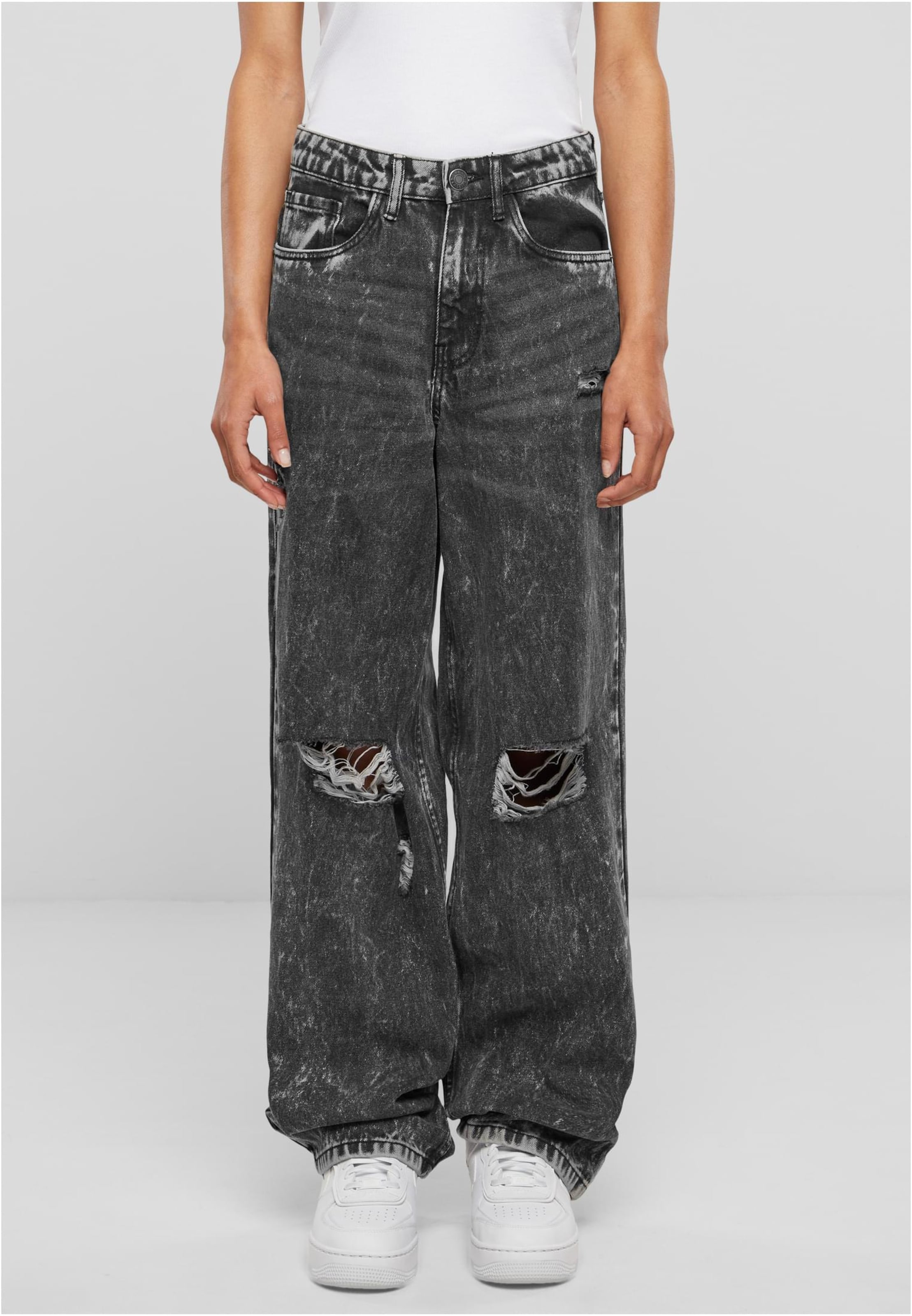 Urban Classics Ladies Distressed 90's Wide Leg Denim Pants