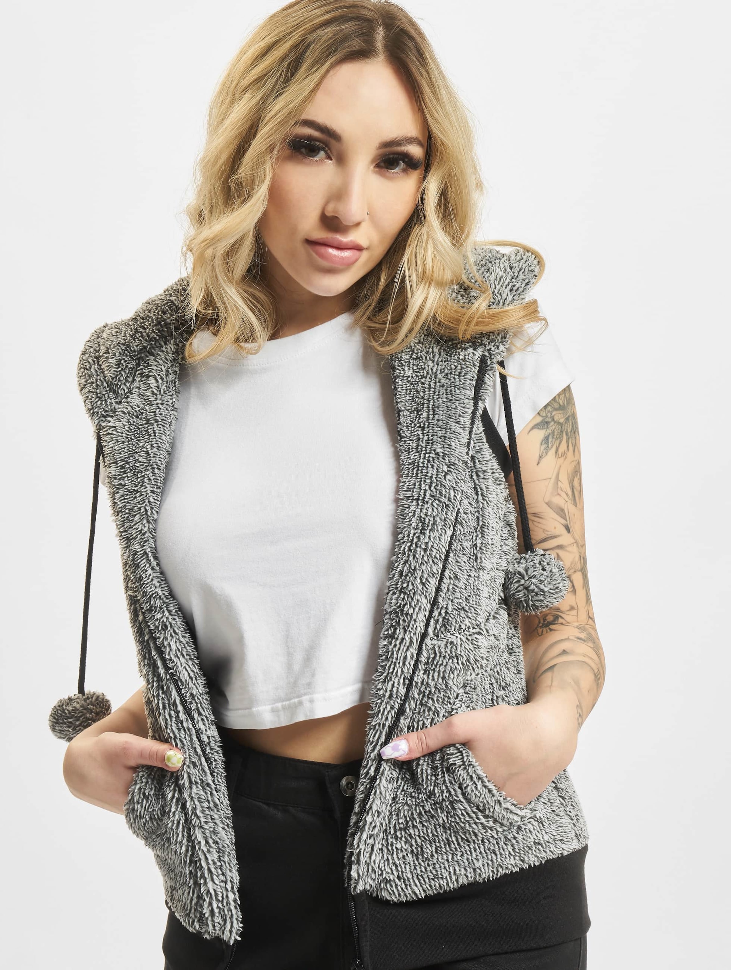 Urban Classics Ladies Melange Teddy Vest