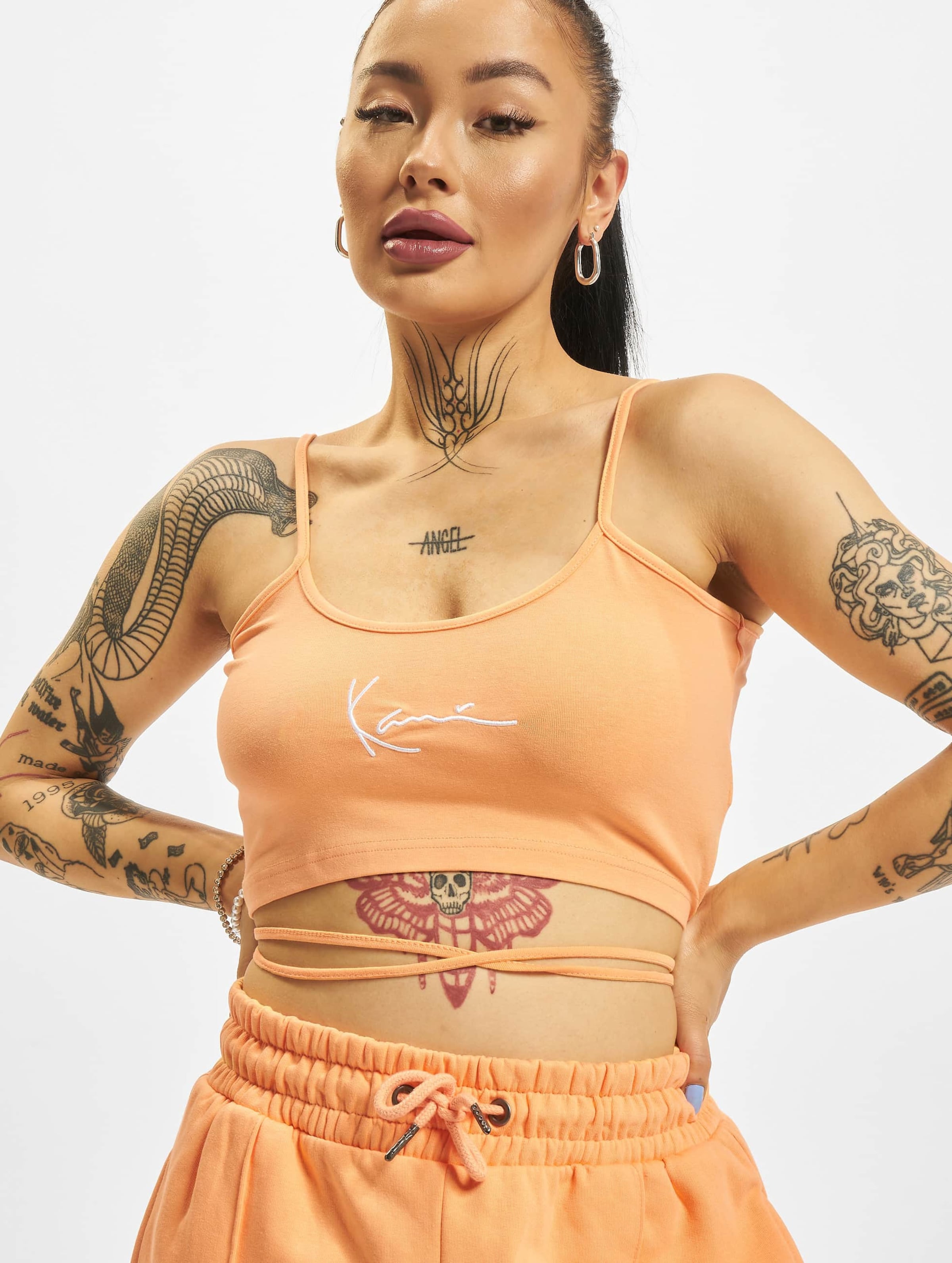 Karl Kani KW222-049-1 Small Signature Crop Laced Top