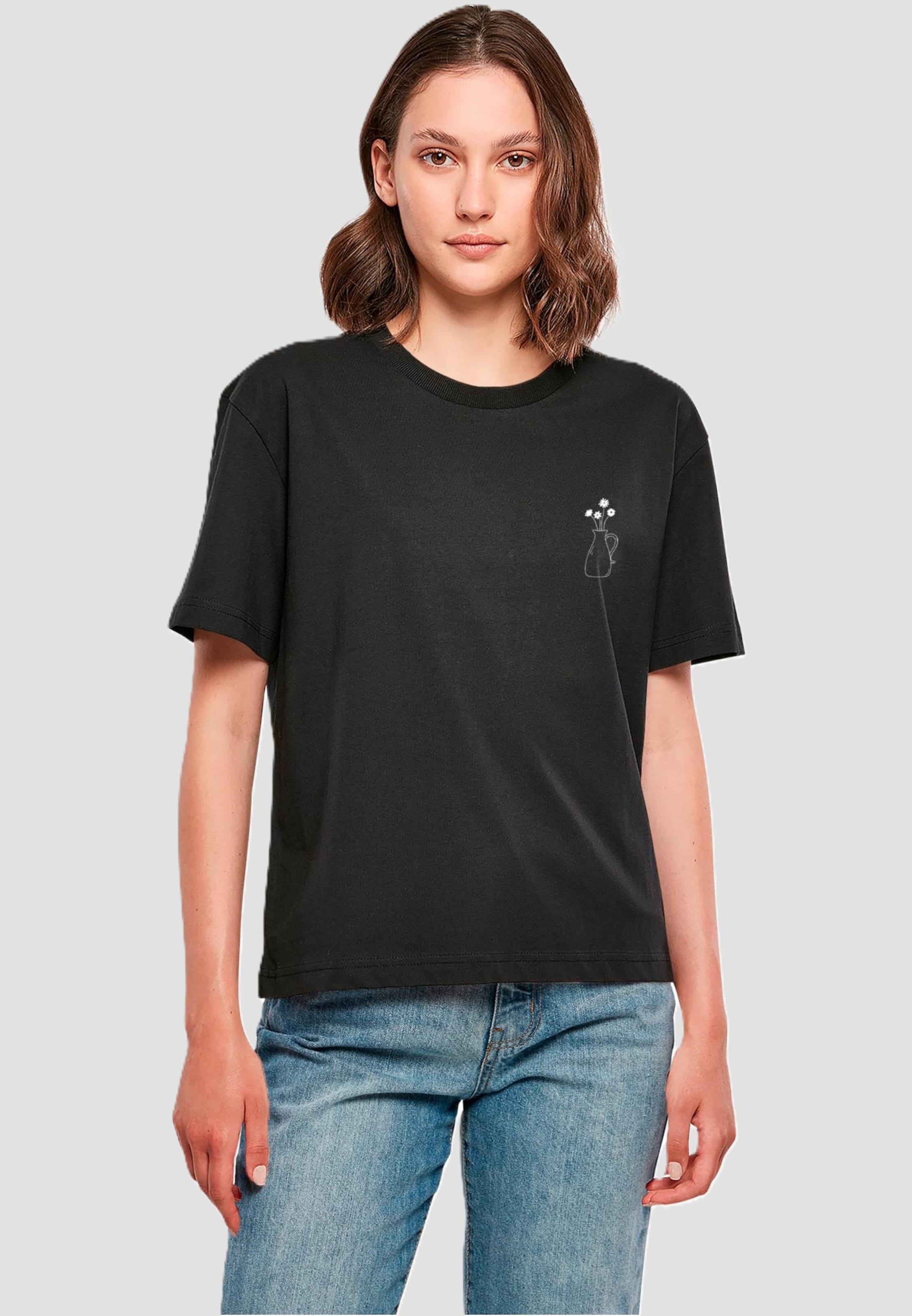 Merchcode Ladies Vase And Flowers Tee