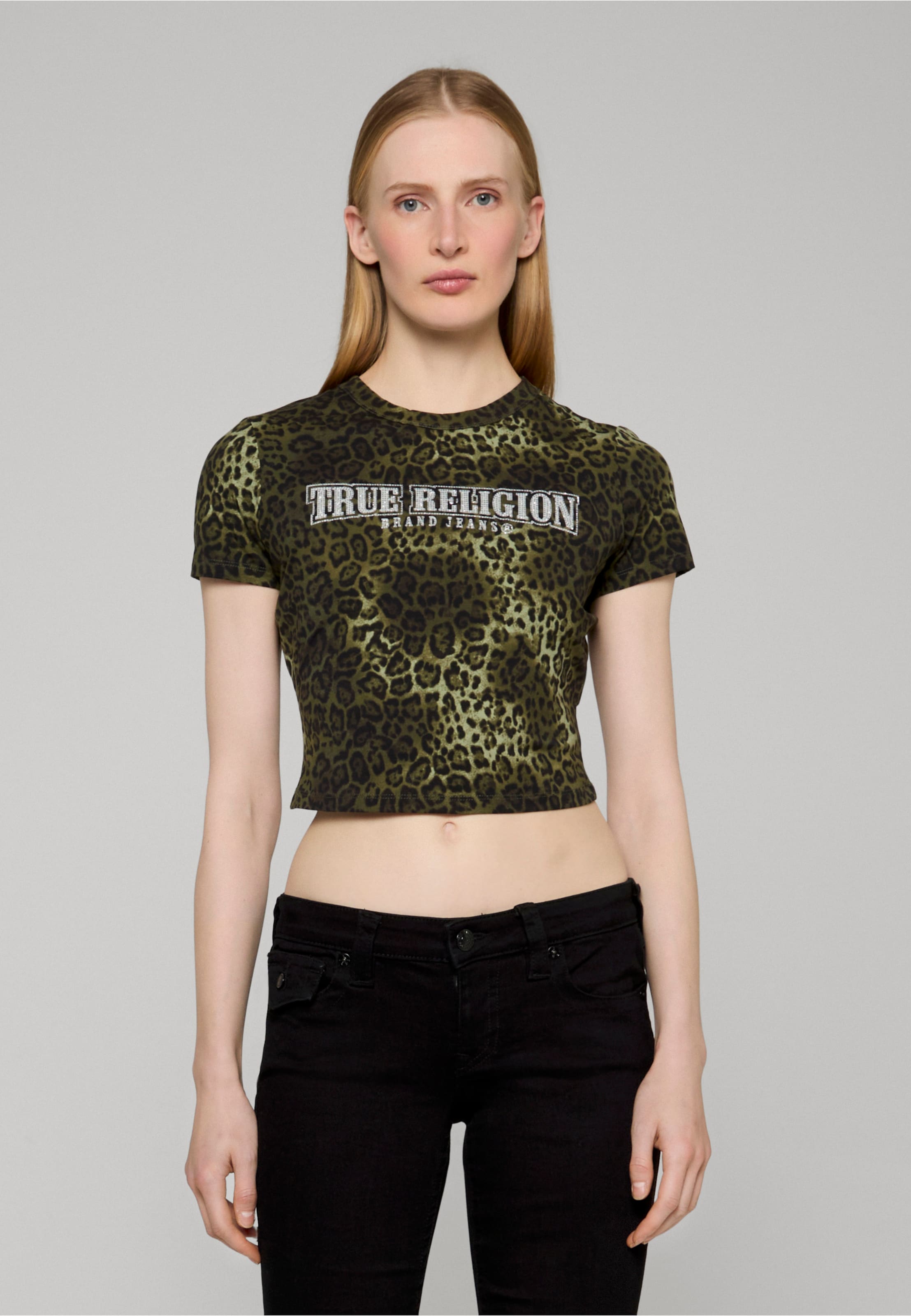 True Religion LEOPARD CRYSTALS SS BABY TEE