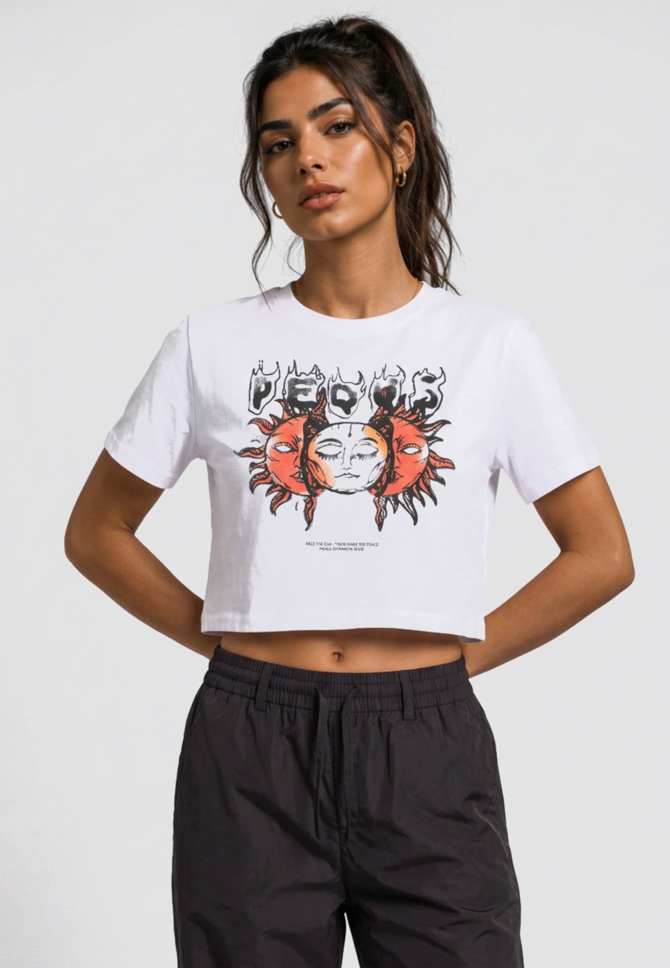 PEQUS Face The Sun Graphic Crop Top