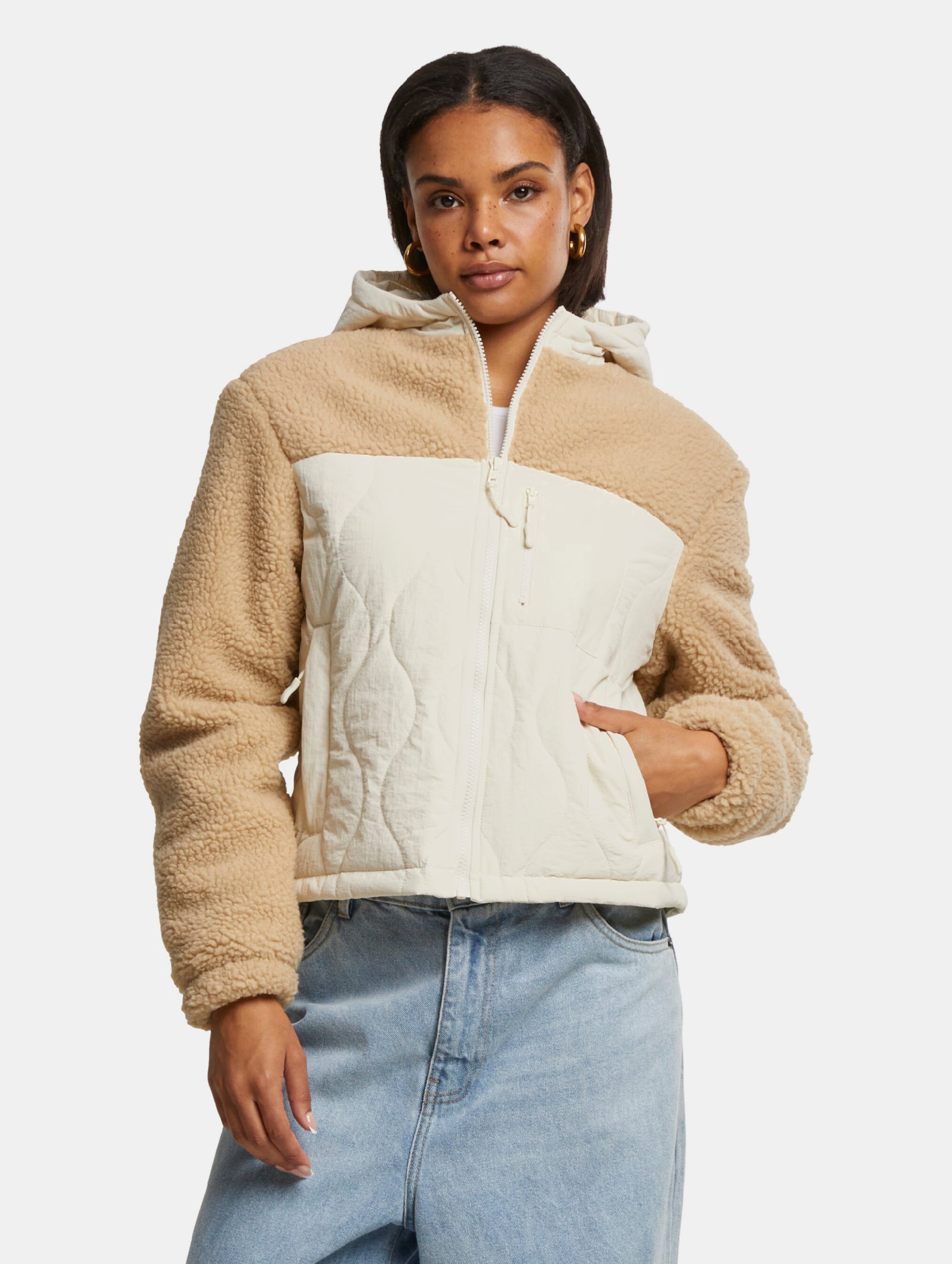 Urban Classics Ladies Sherpa Crinkle Nylon Mix Übergangsjacke