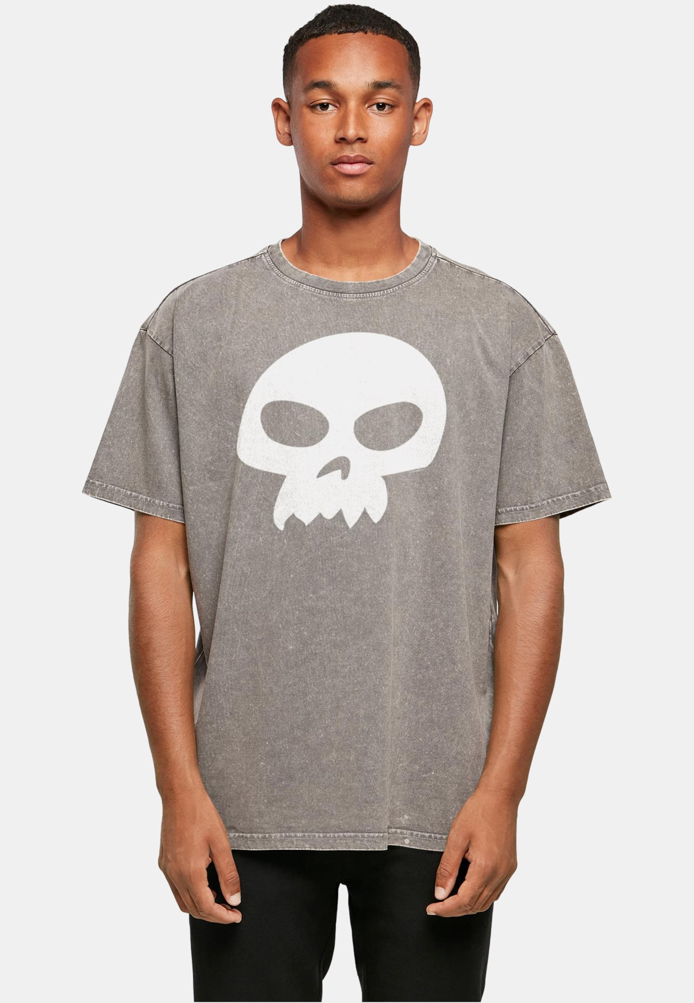 Absolute Cult Toy Story - Sid's Skull Acid Washed Oversize Tee