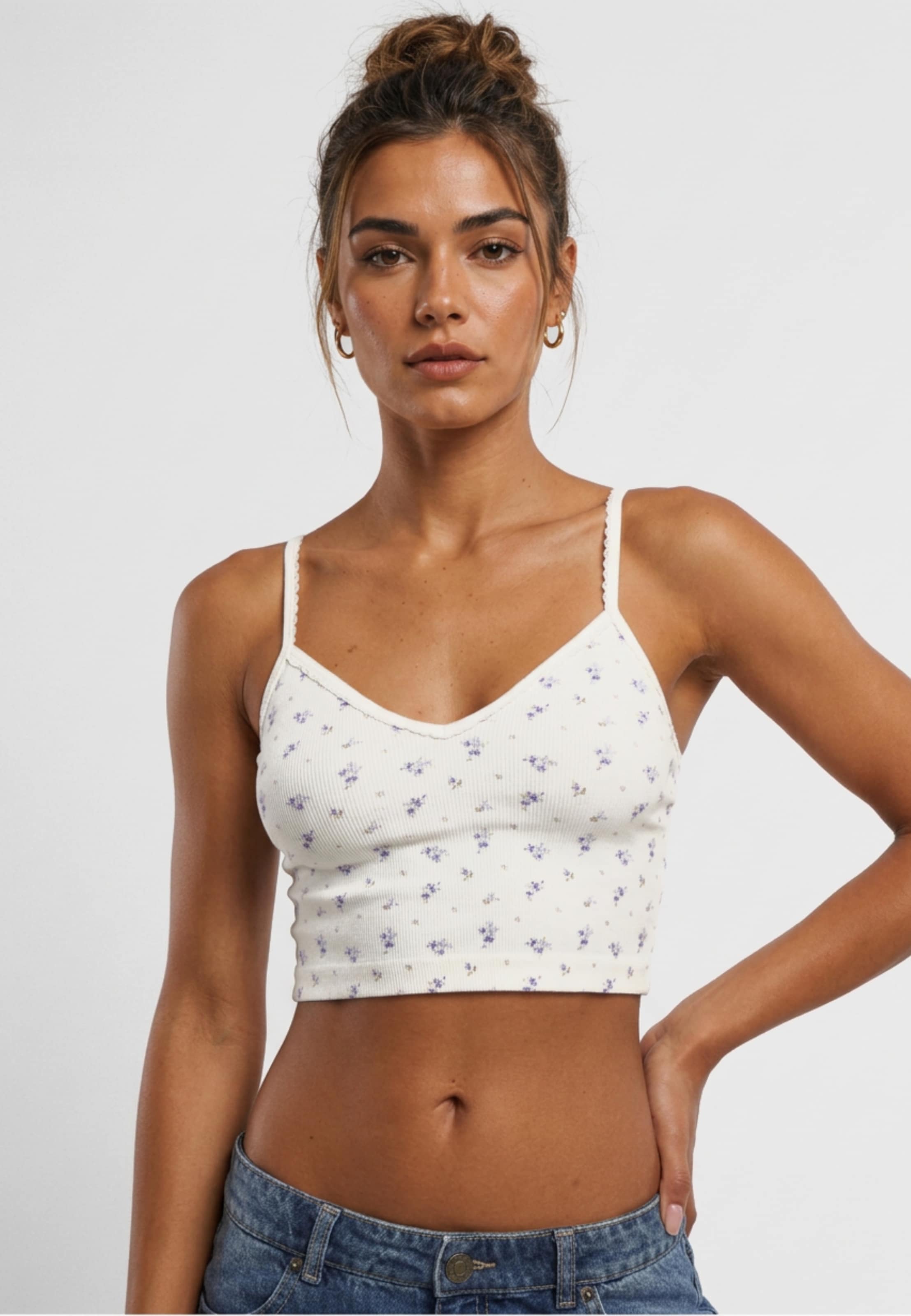 Urban Classics Ladies Seamless Short Lace Tanktop