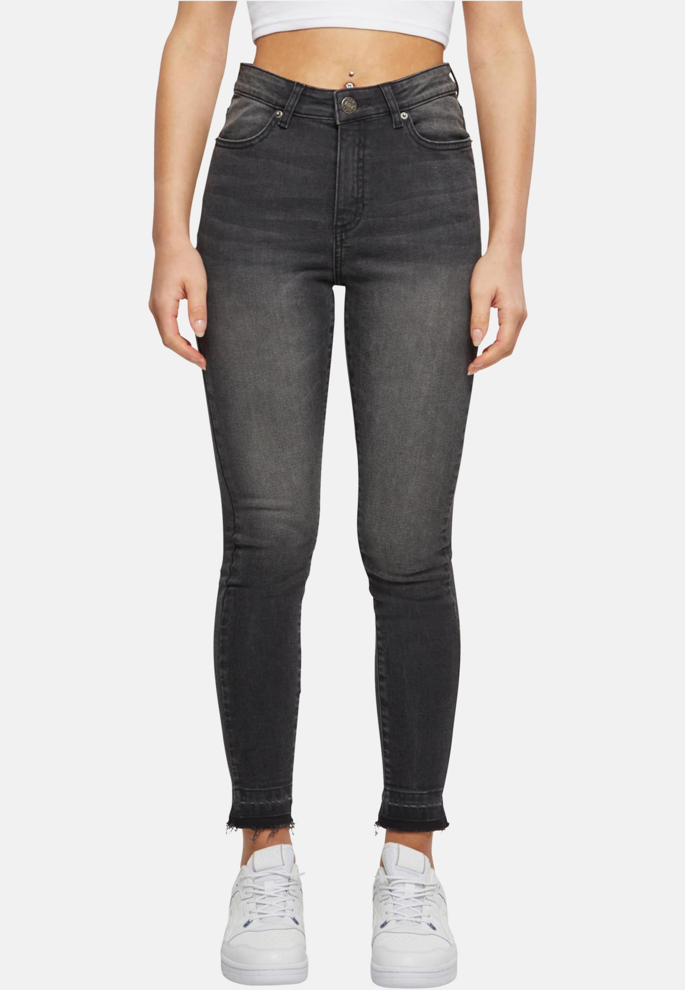 Urban Classics Ladies Skinny High Waist Open Hem Jeans