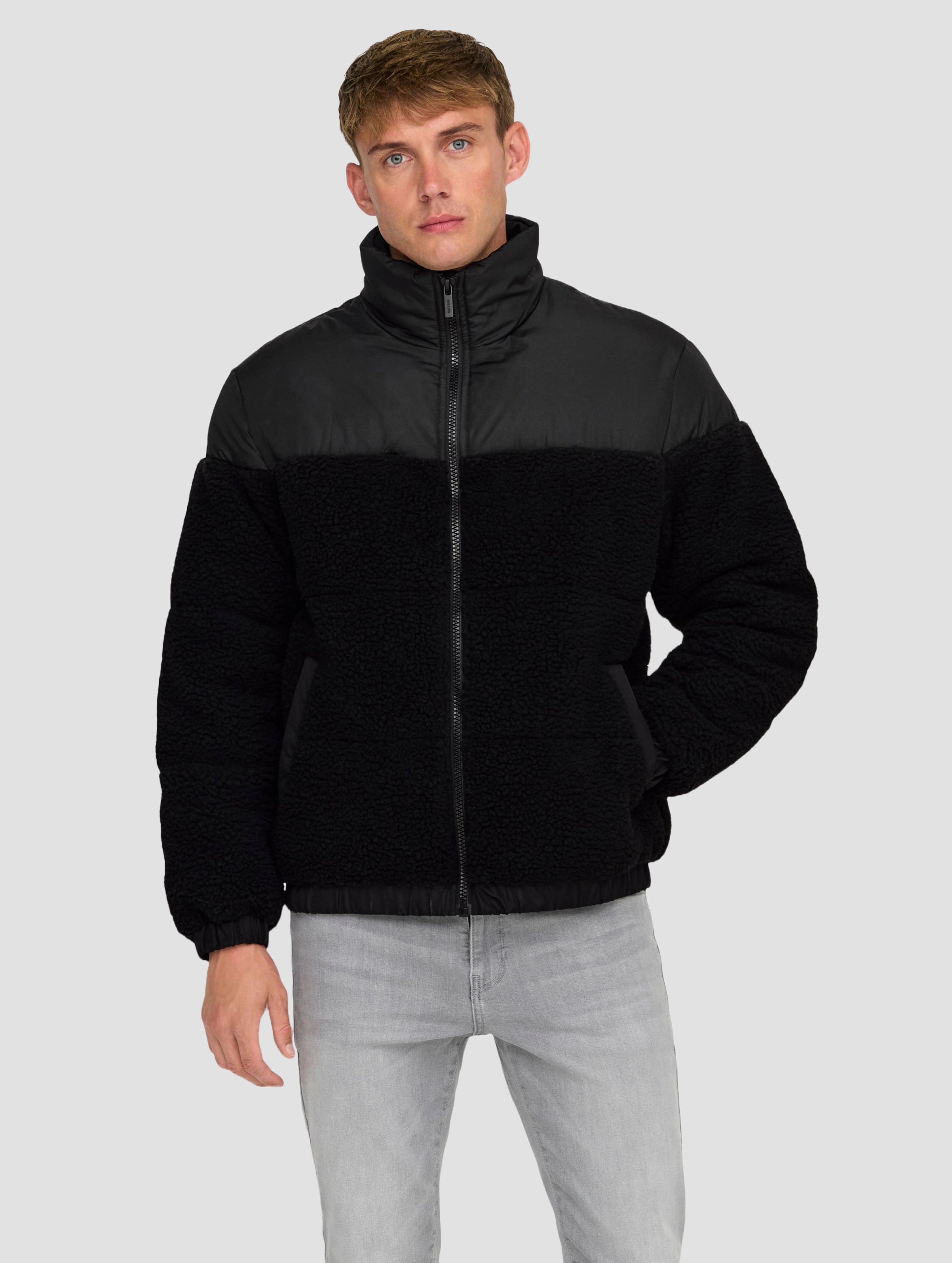 Only & Sons Eli Sherpa Mix Puffer Jacket
