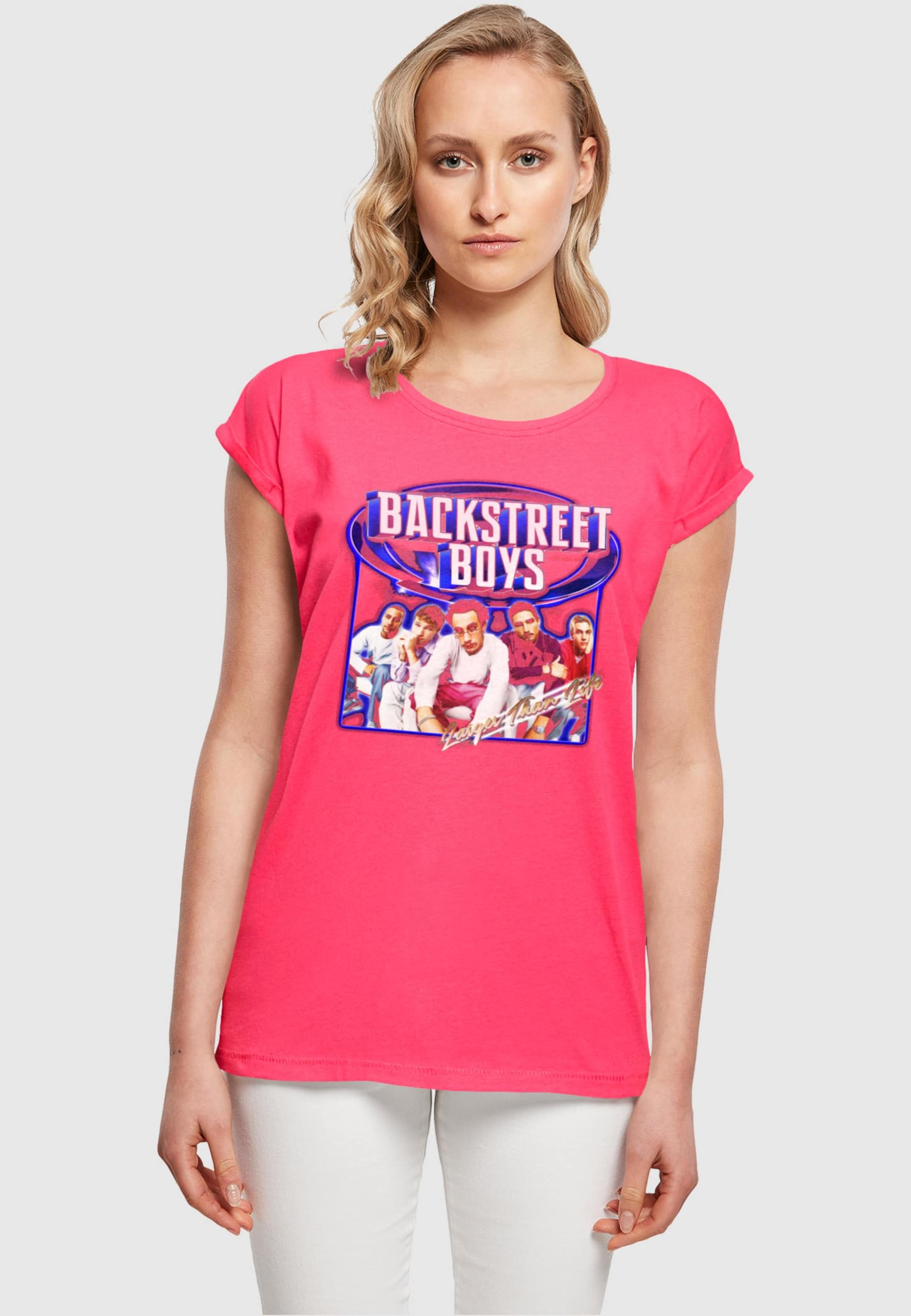 Merchcode Ladies Backstreet Boys - Larger Than Life Recolor Extended Shoulder Tee