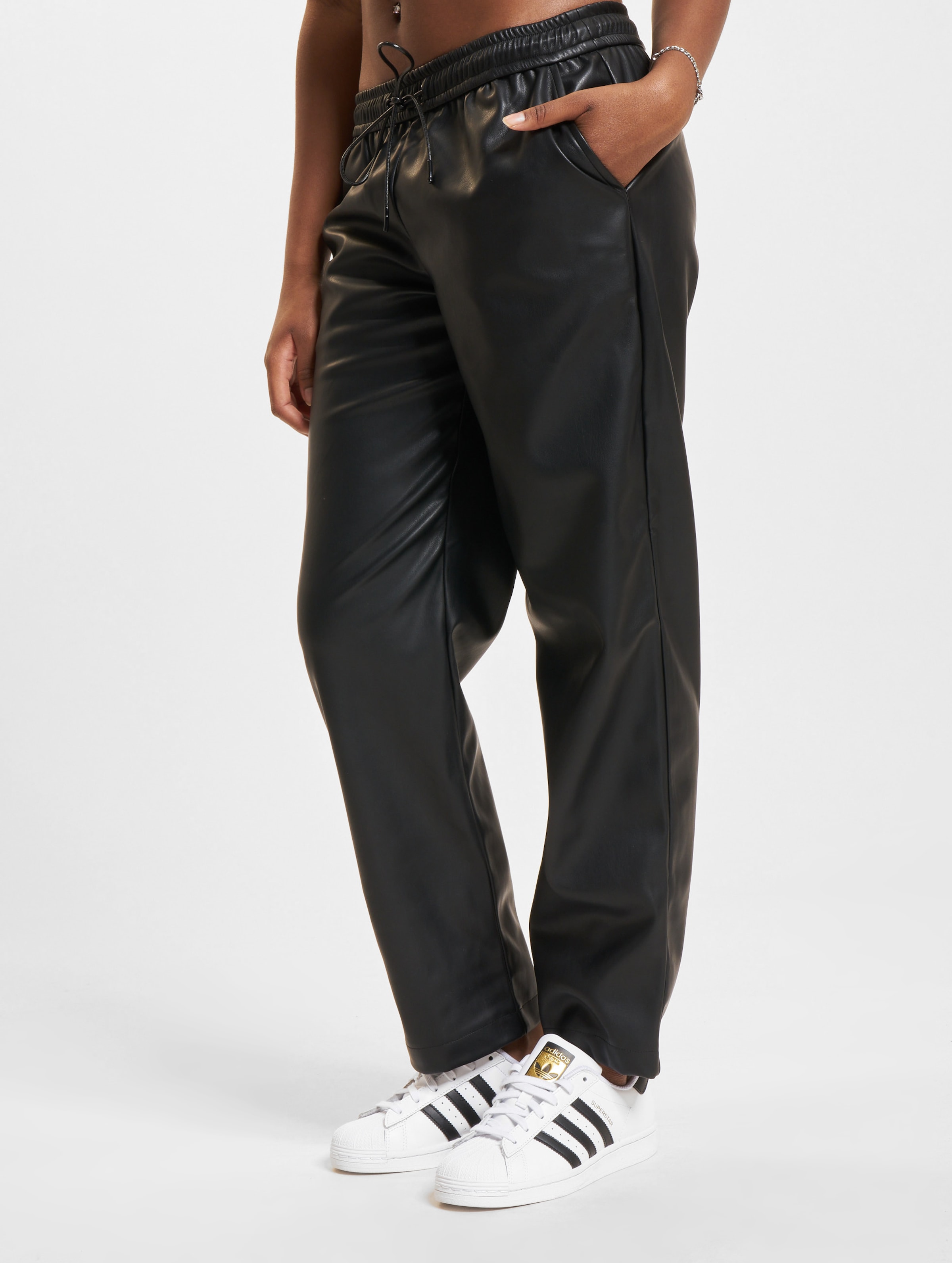 Only Hero Faux Leather Pull Up Chino