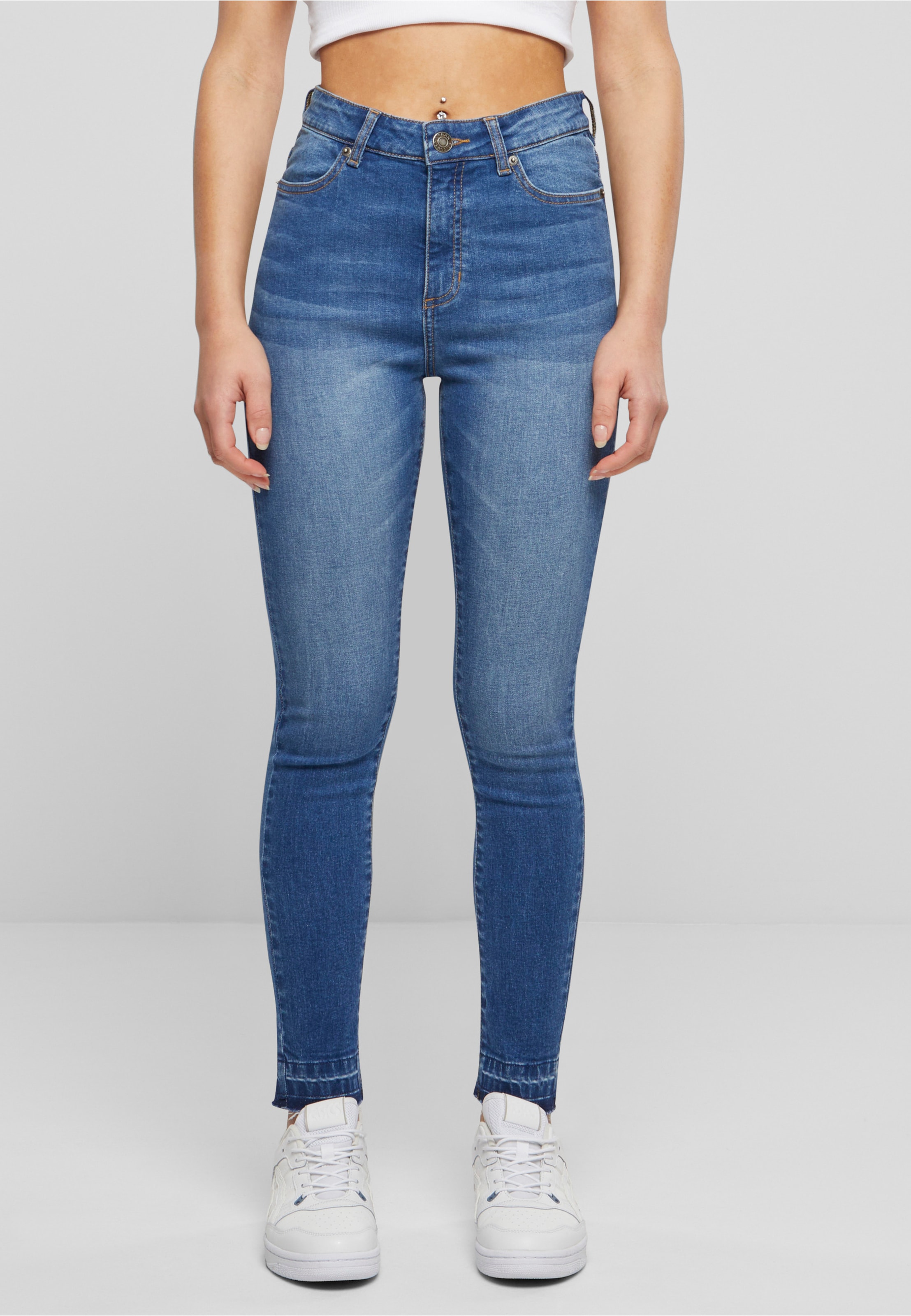 Urban Classics Ladies Skinny High Waist Open Hem Jeans