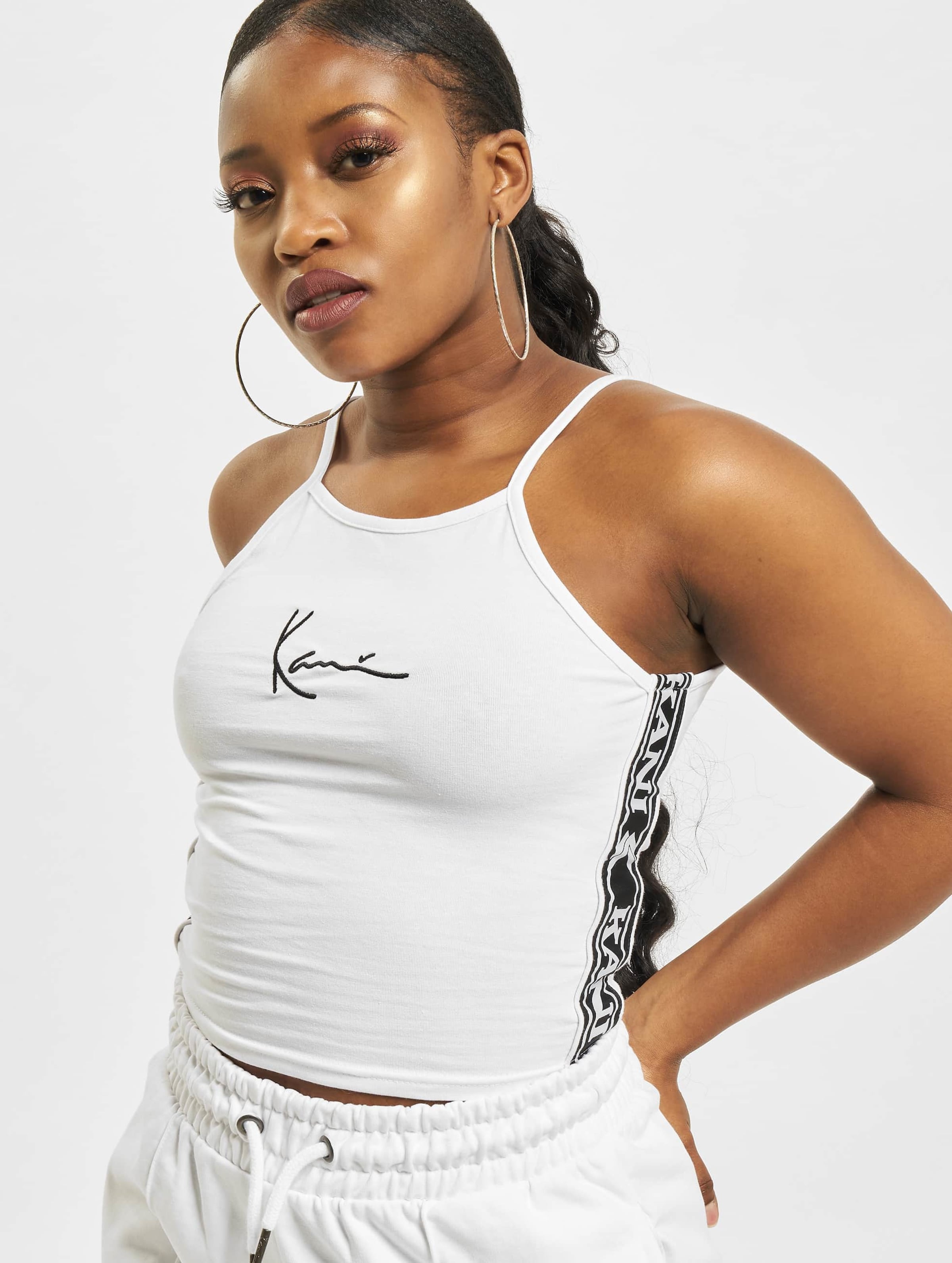 Karl Kani KKWQ22001WHT Small Signature Tape Top