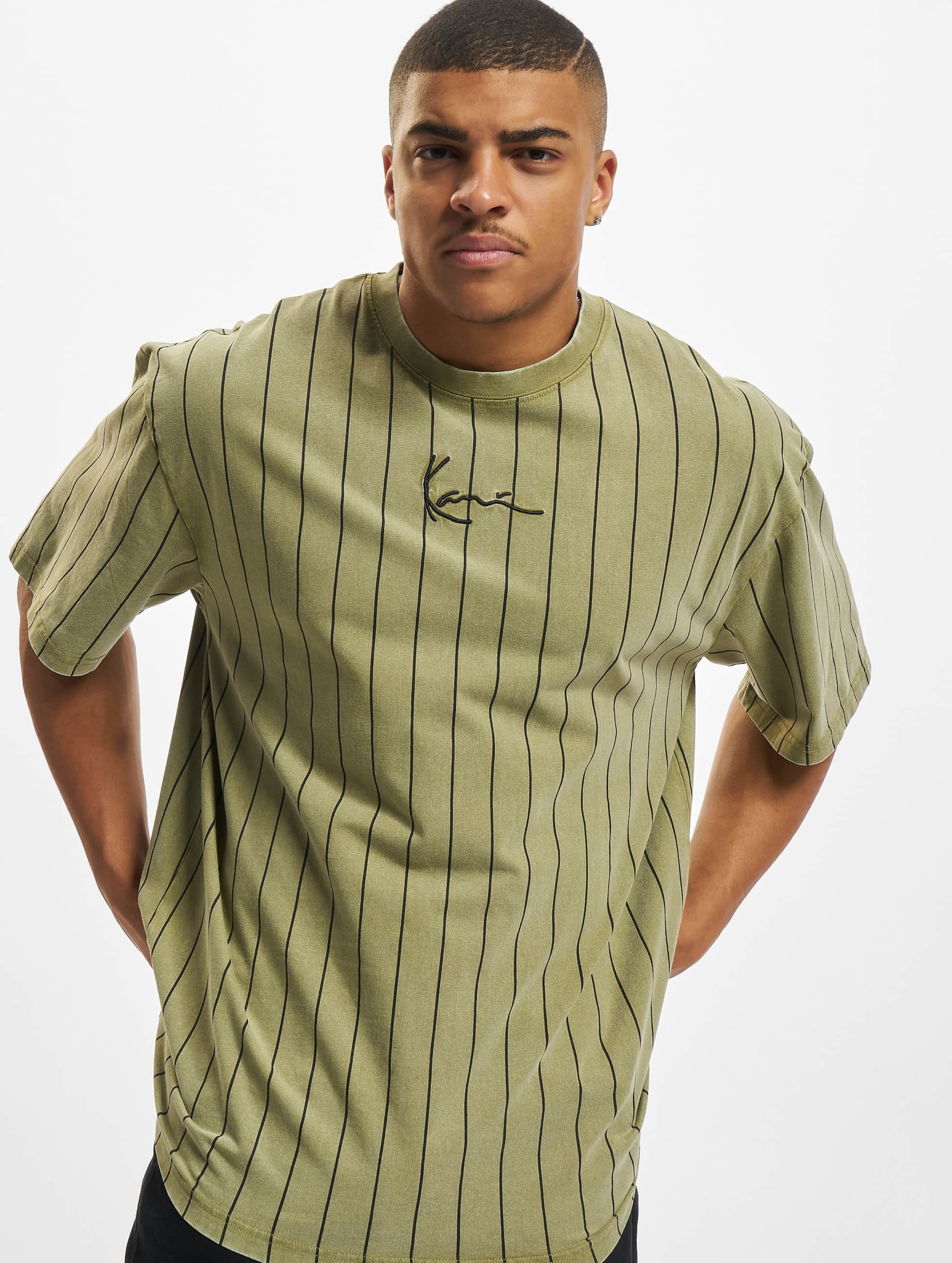 Karl Kani Small Signature Washed Pinstripe Tee