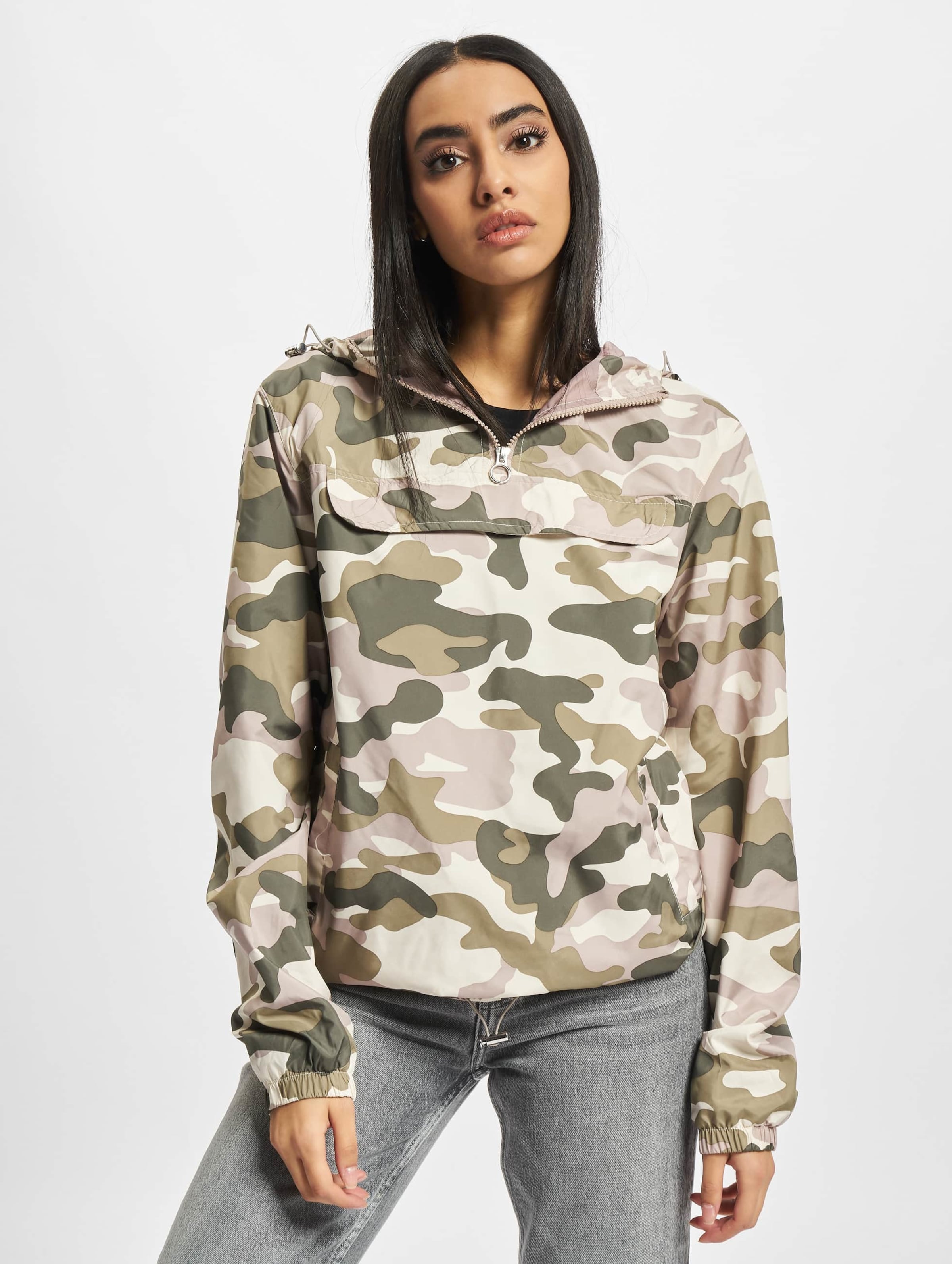Urban Classics Ladies Camo Pull Over Jacket