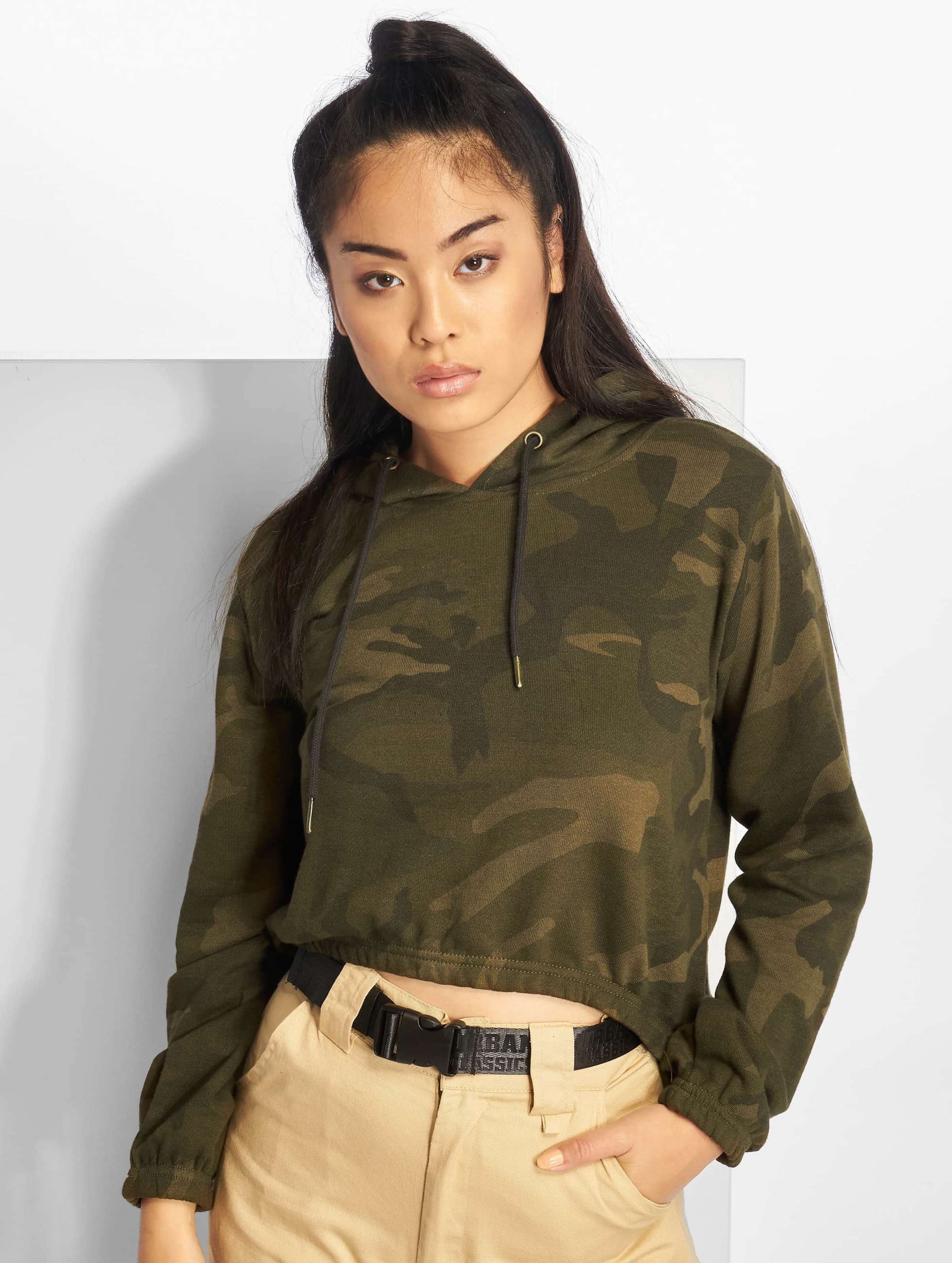 Urban Classics Ladies Camo Cropped Hoody