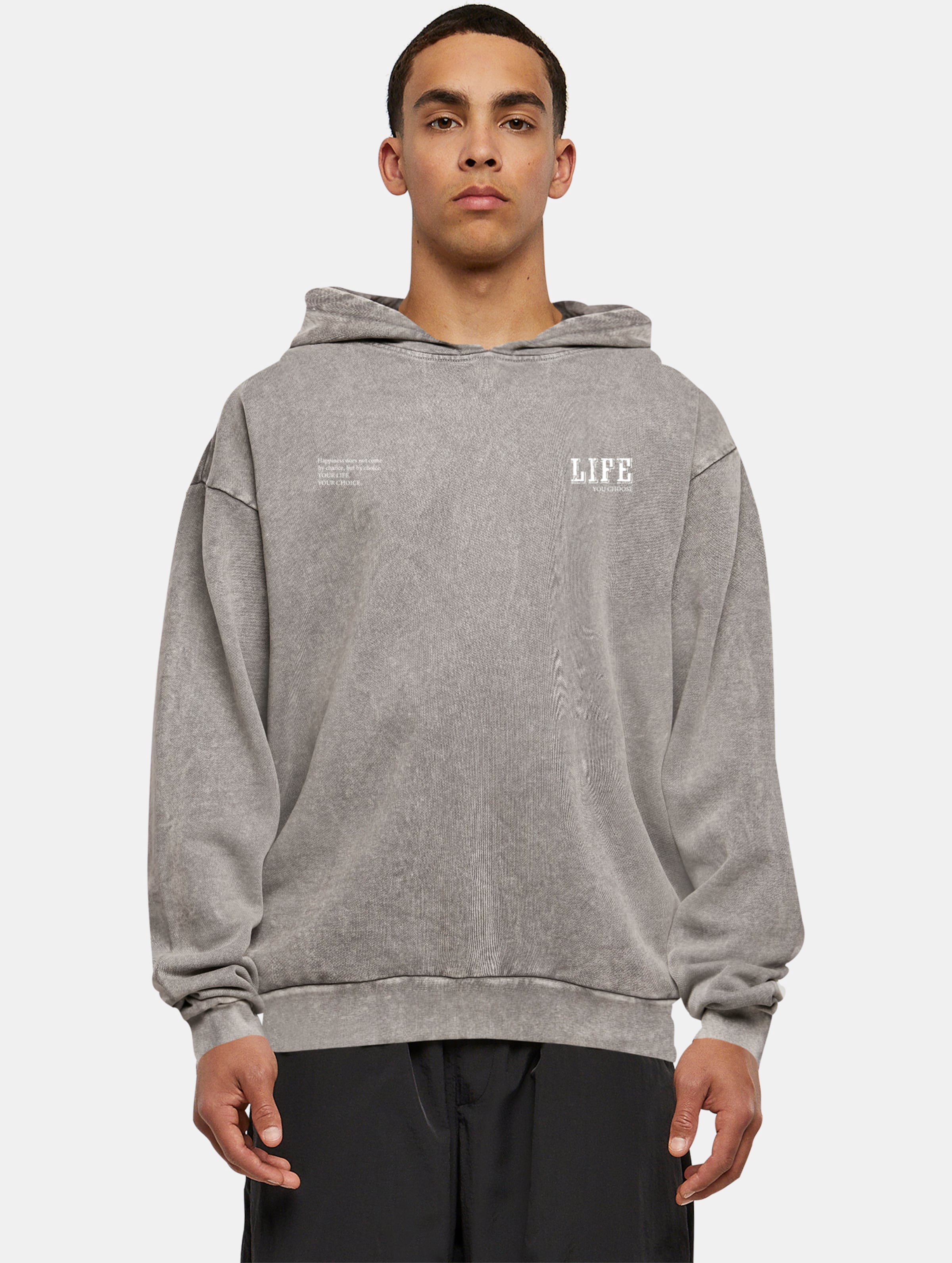 Merchcode Life Acid Washed Oversized Hoodie