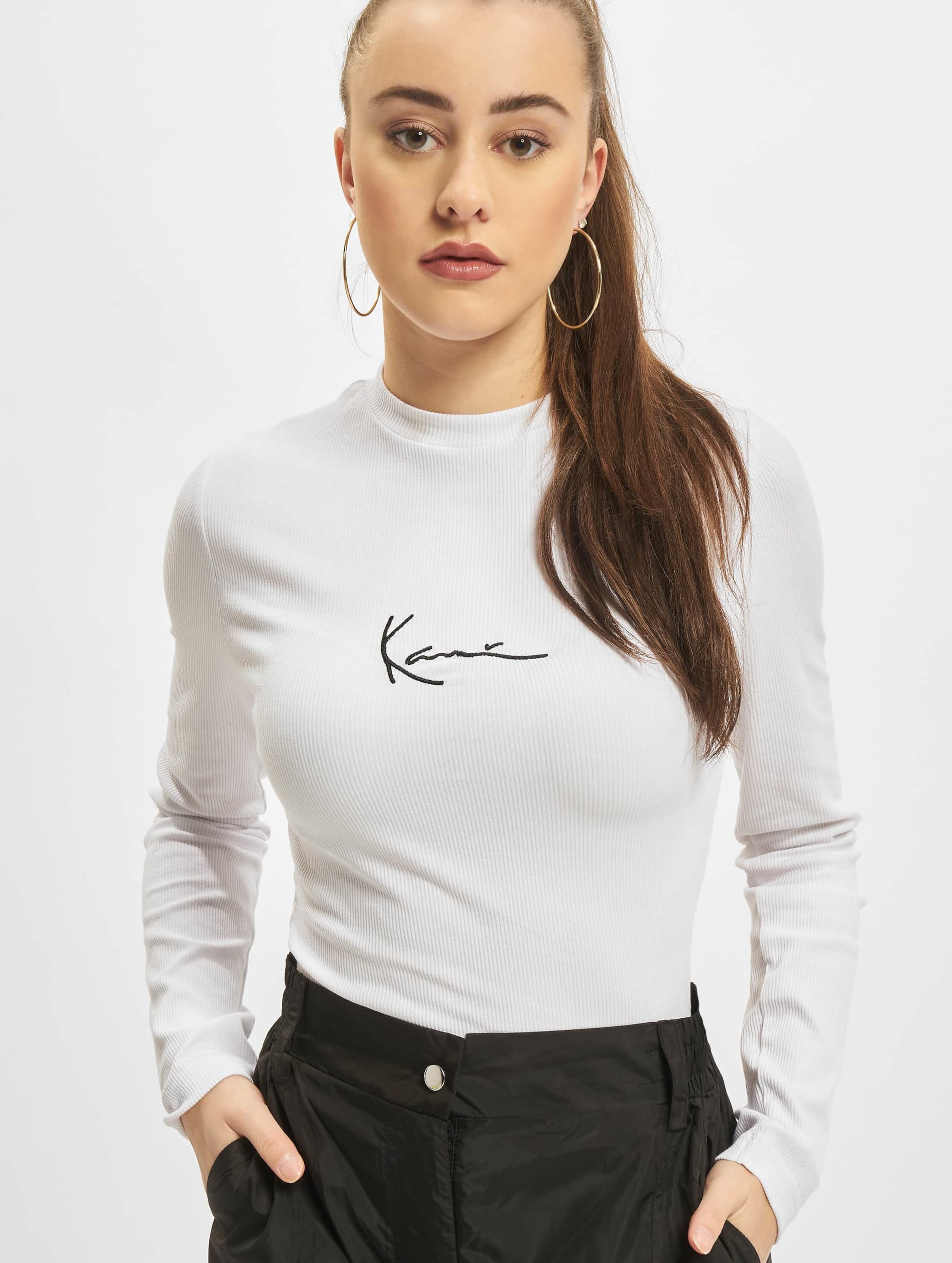 Karl Kani KW-LS012-002-01 SMALL SIGNATURE RIB LS WHITE