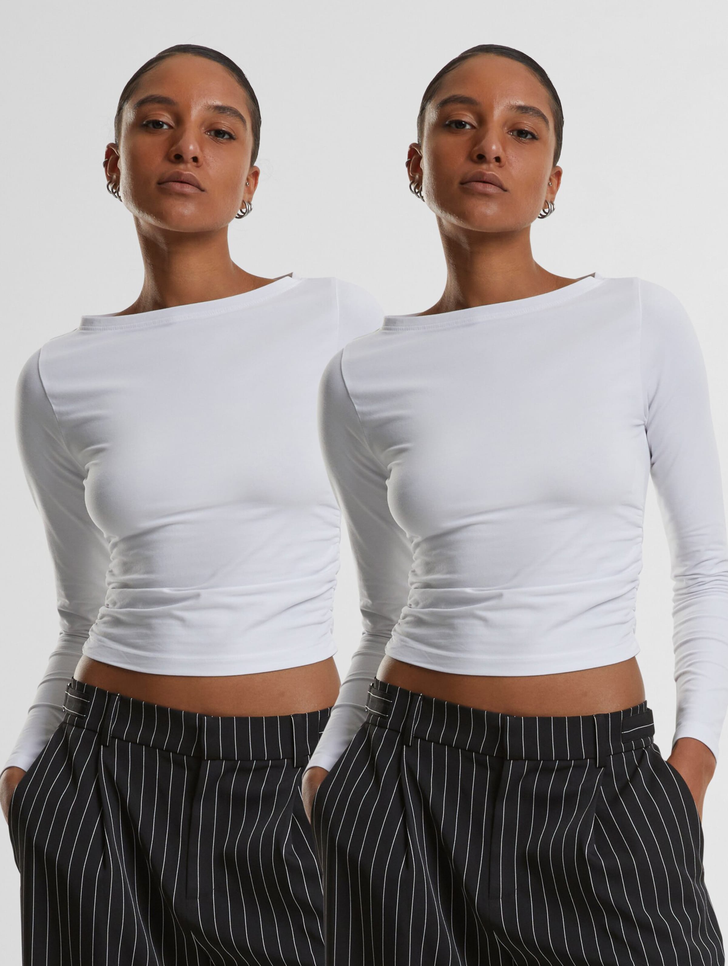 Urban Classics Ladies Ruffled Super Slim 2 Pack Longsleeve
