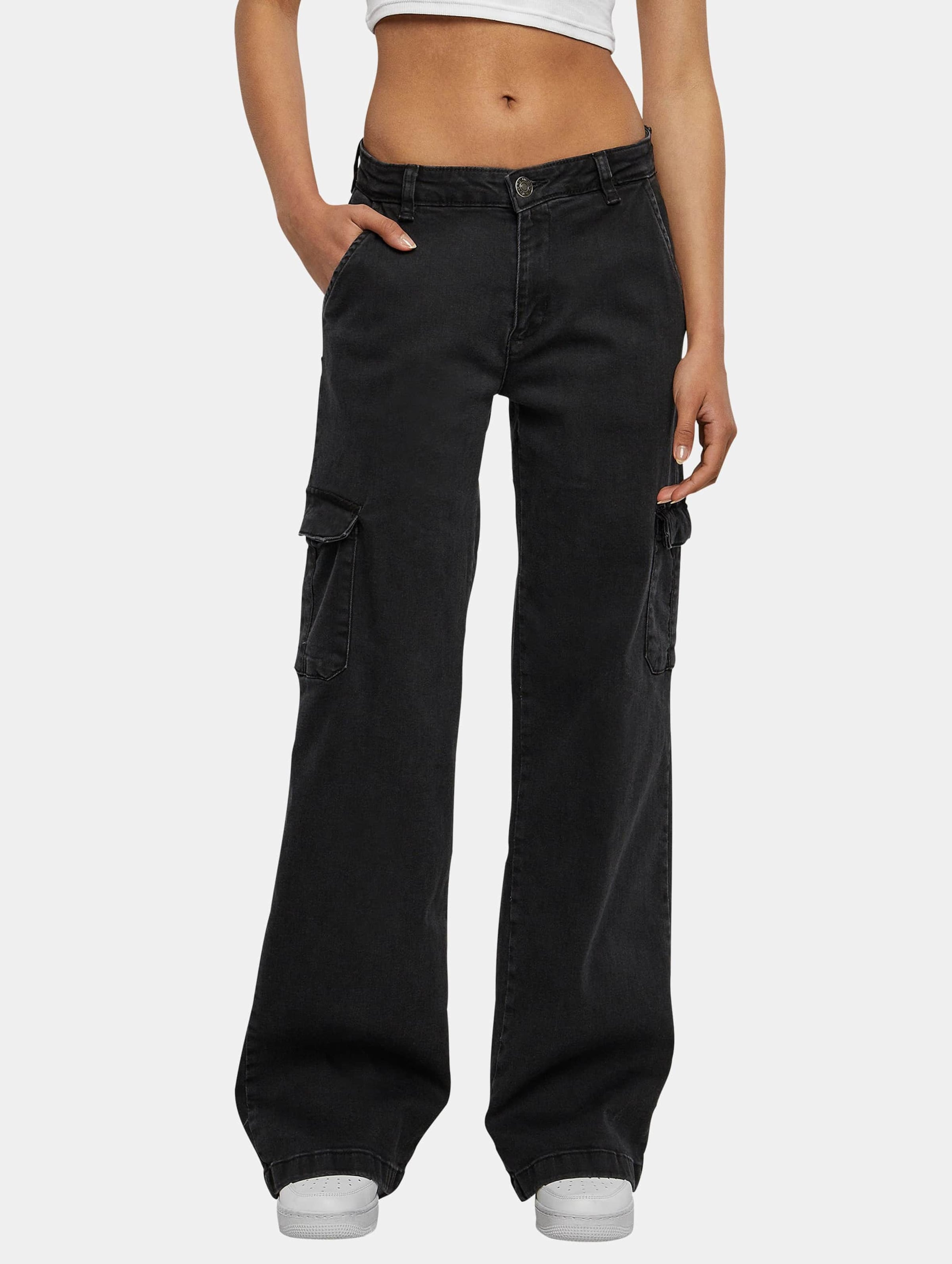 Urban Classics Ladies High Waist Straight Denim Cargo Pants