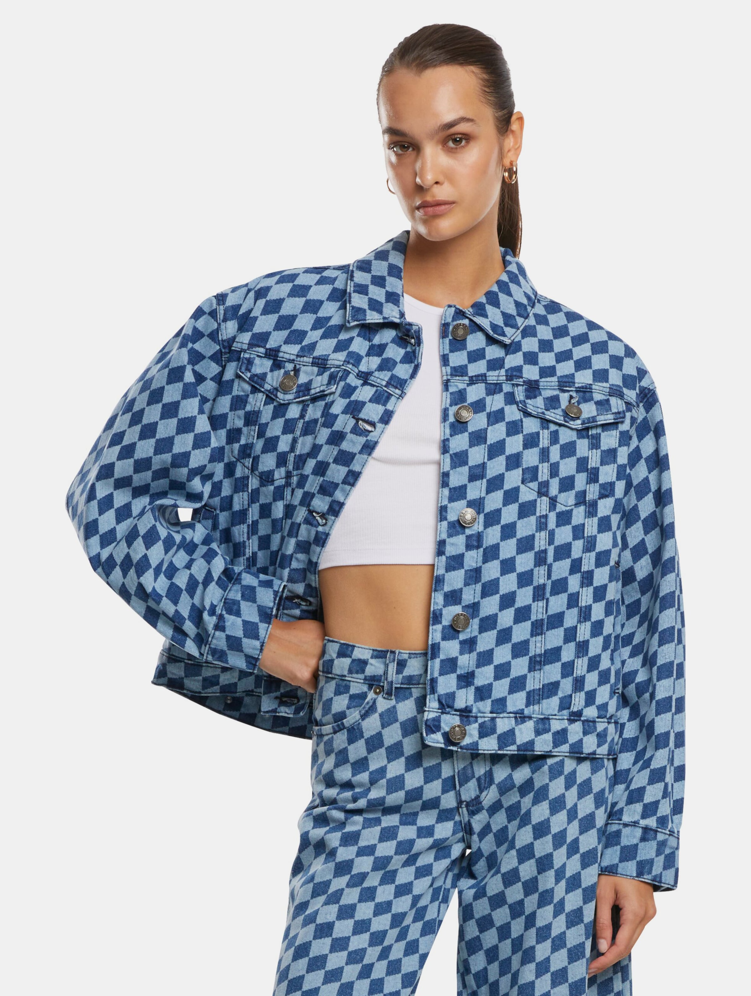 Urban Classics Ladies 80‘s Oversized Laser Printed Jeansjacke